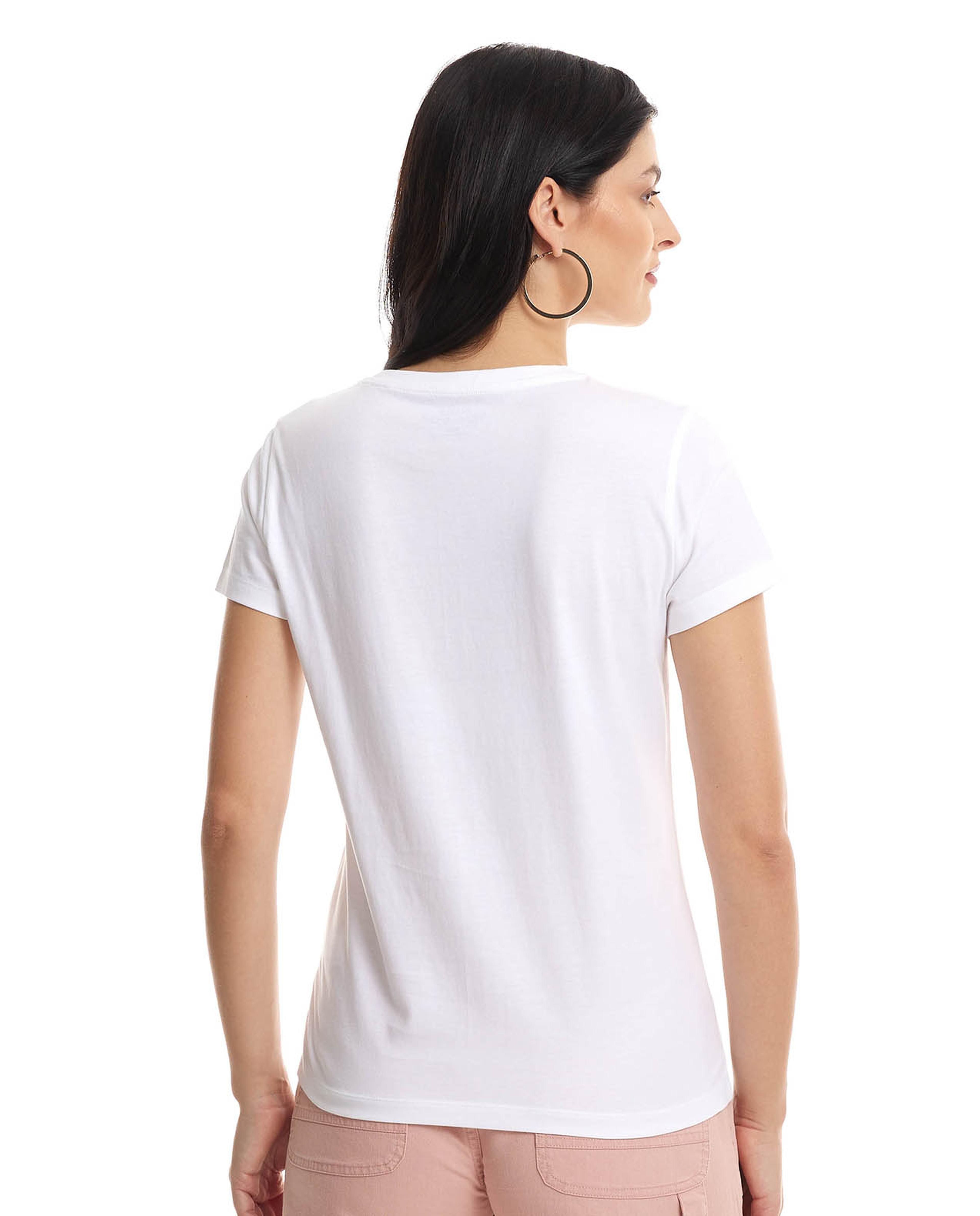Graphic Print T-Shirt with Crew Neck and Short Sleeves
