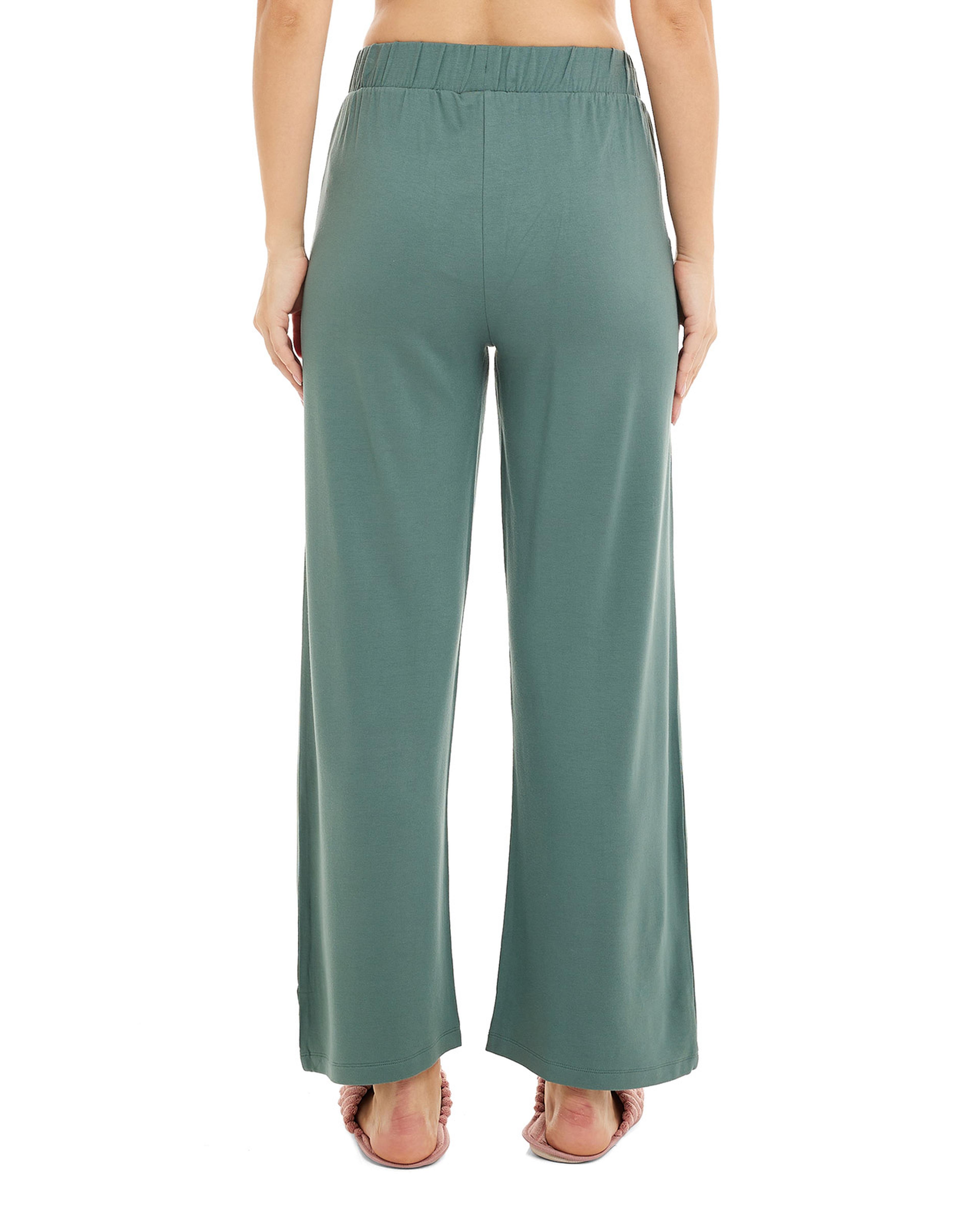 Solid Sleep Bottoms with Drawstring Waist