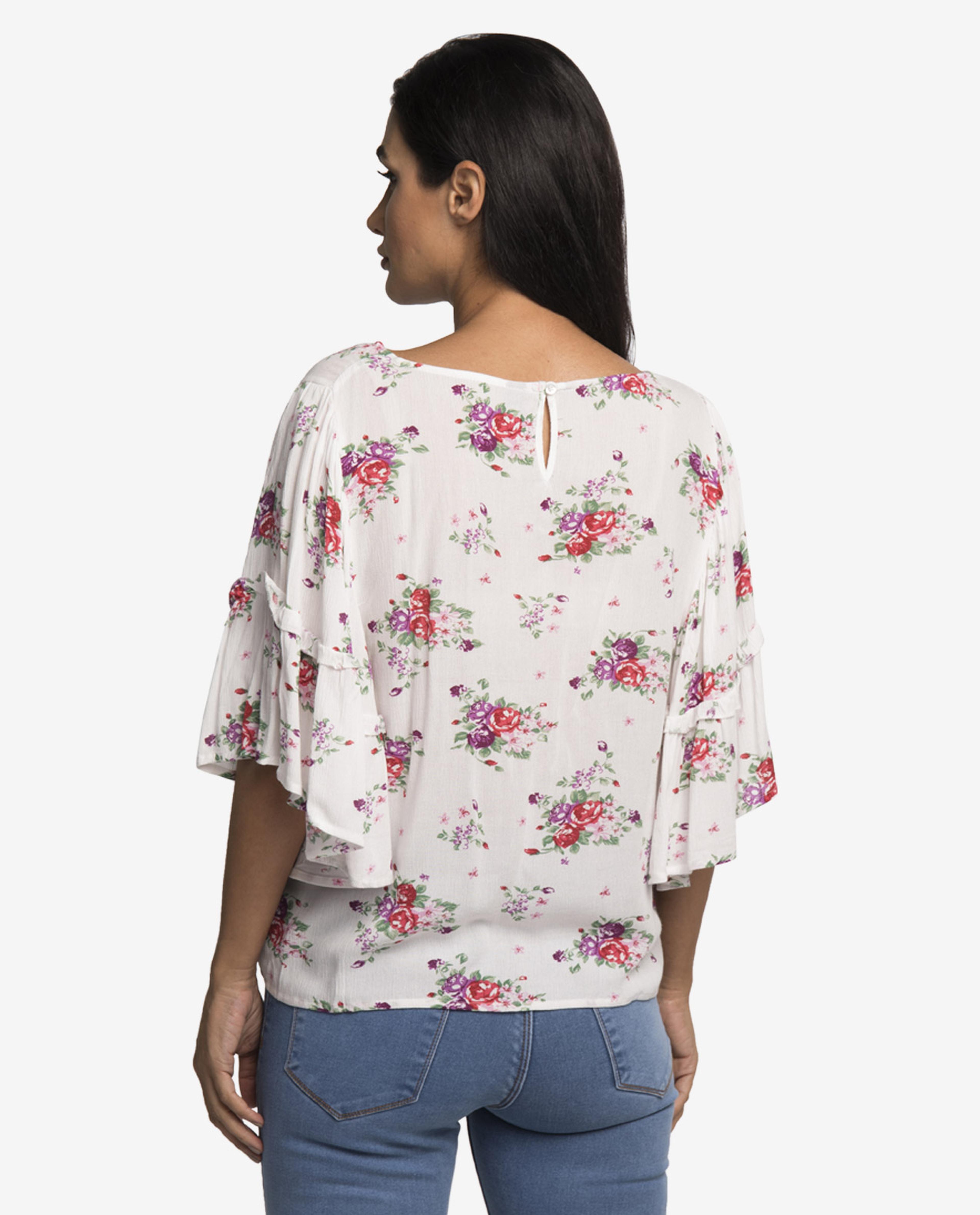 White Printed Top