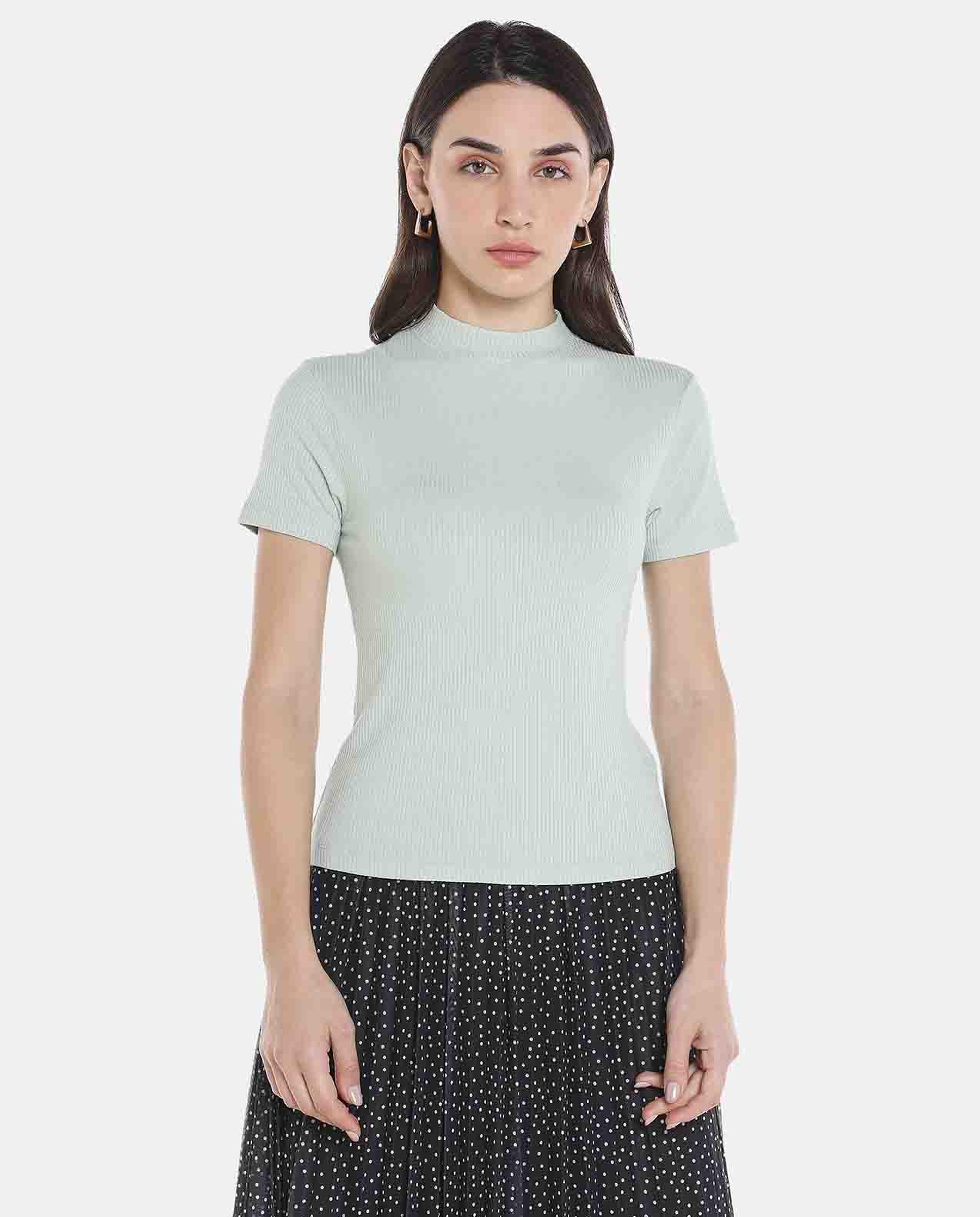 Dusty Mint Solid Knit Top