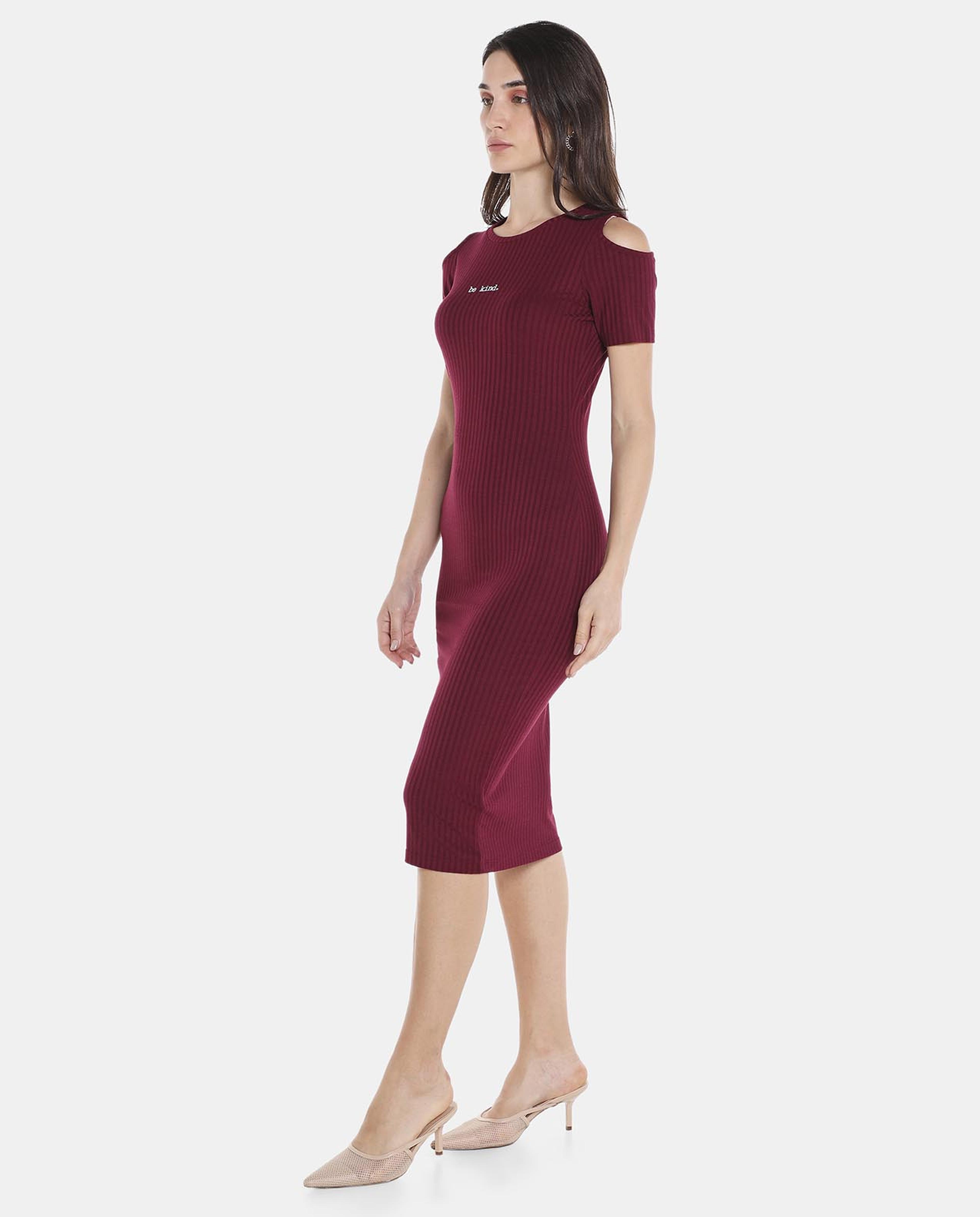 Burgundy Bodycon Dress
