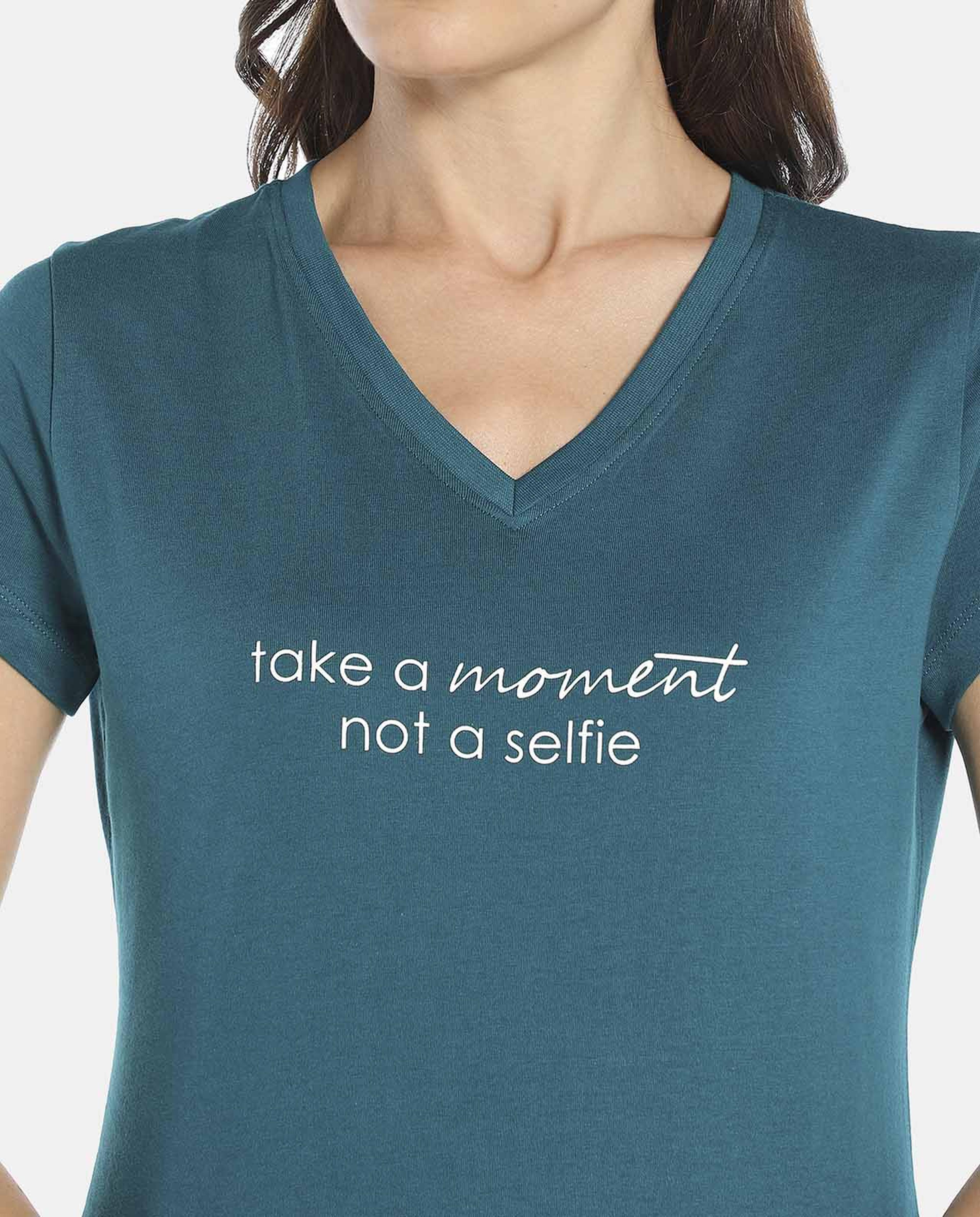 Blue Printed Regular Fit T-Shirt