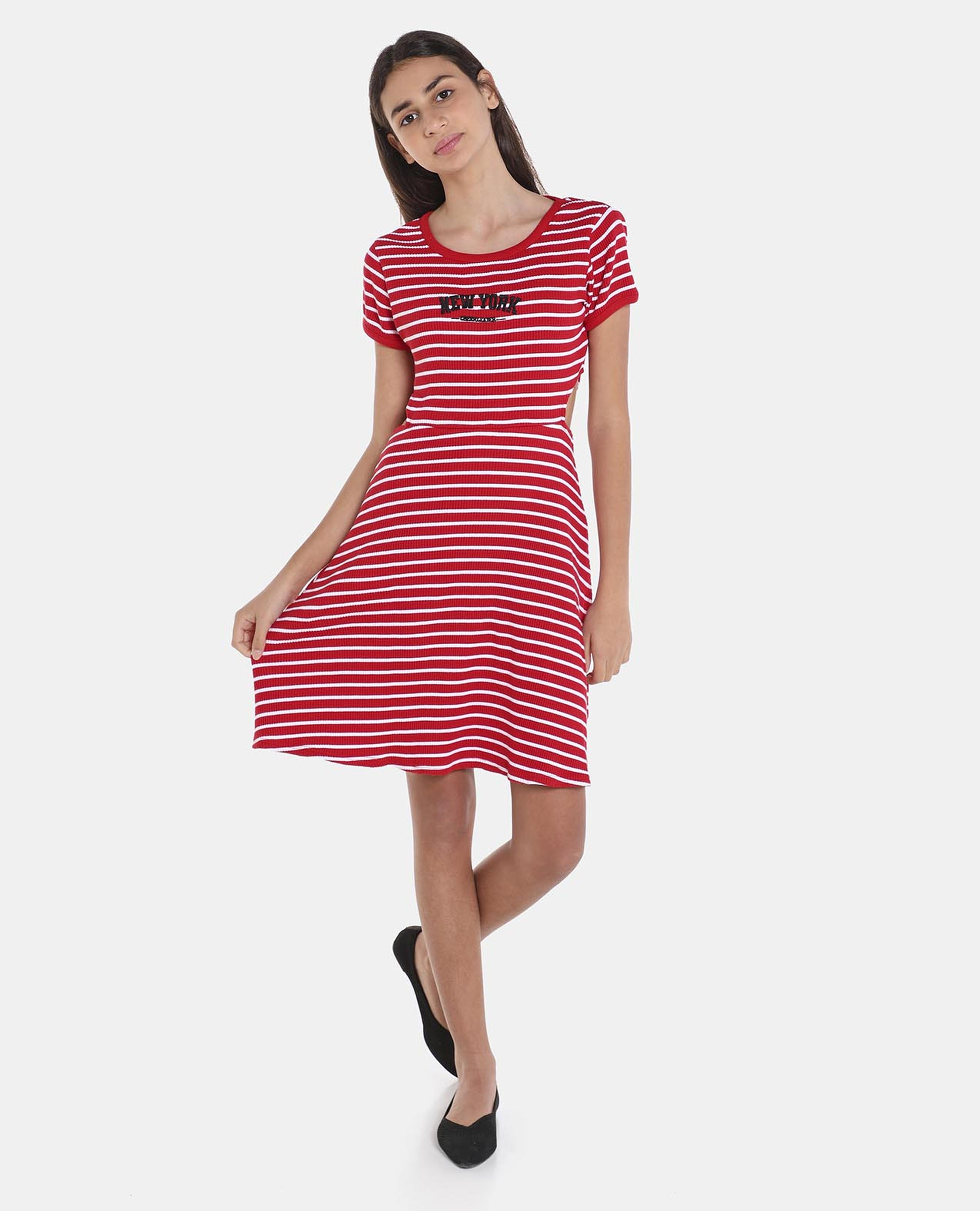 Red Knit Casual Dress