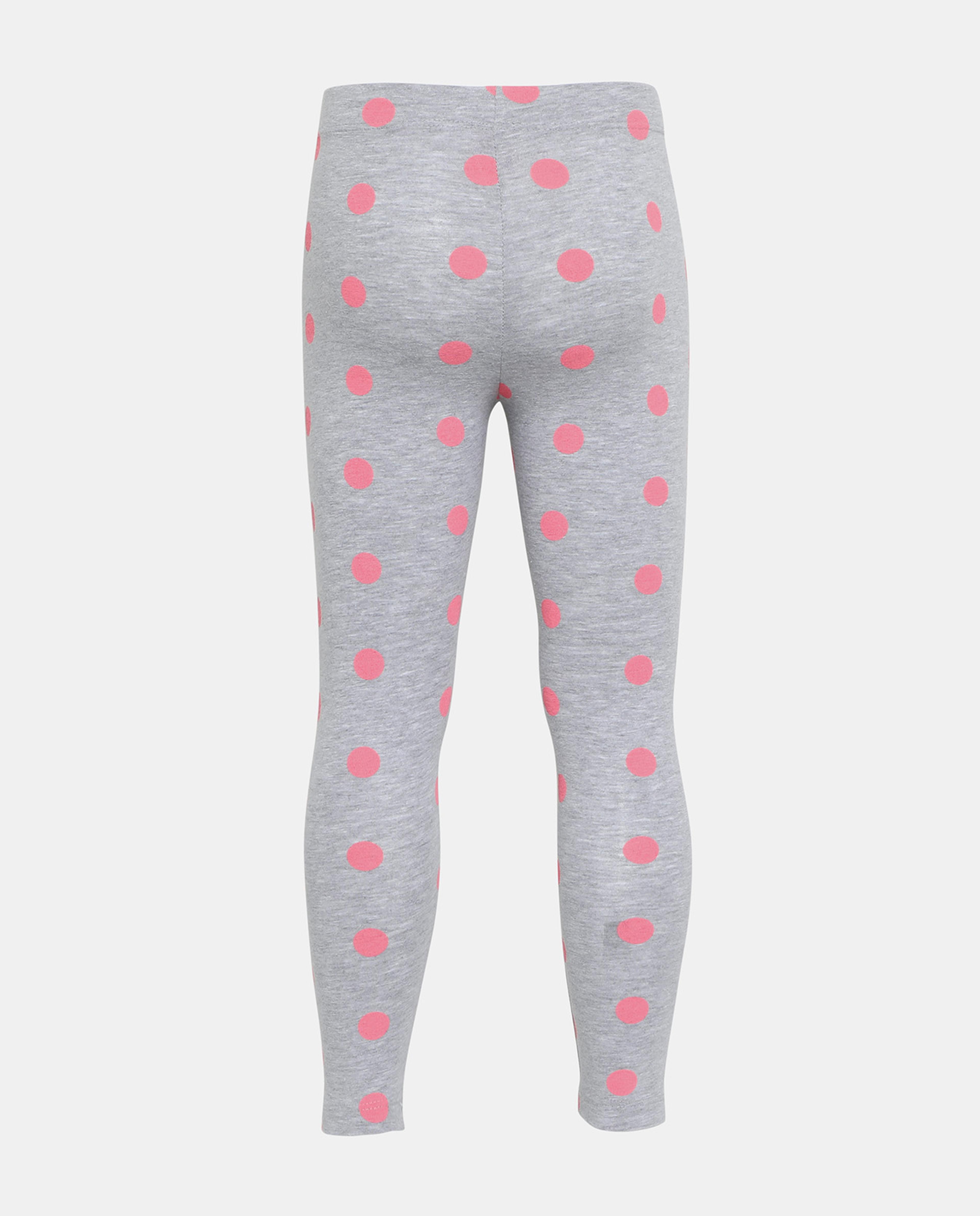 Grey Polka Dot Printed Leggings