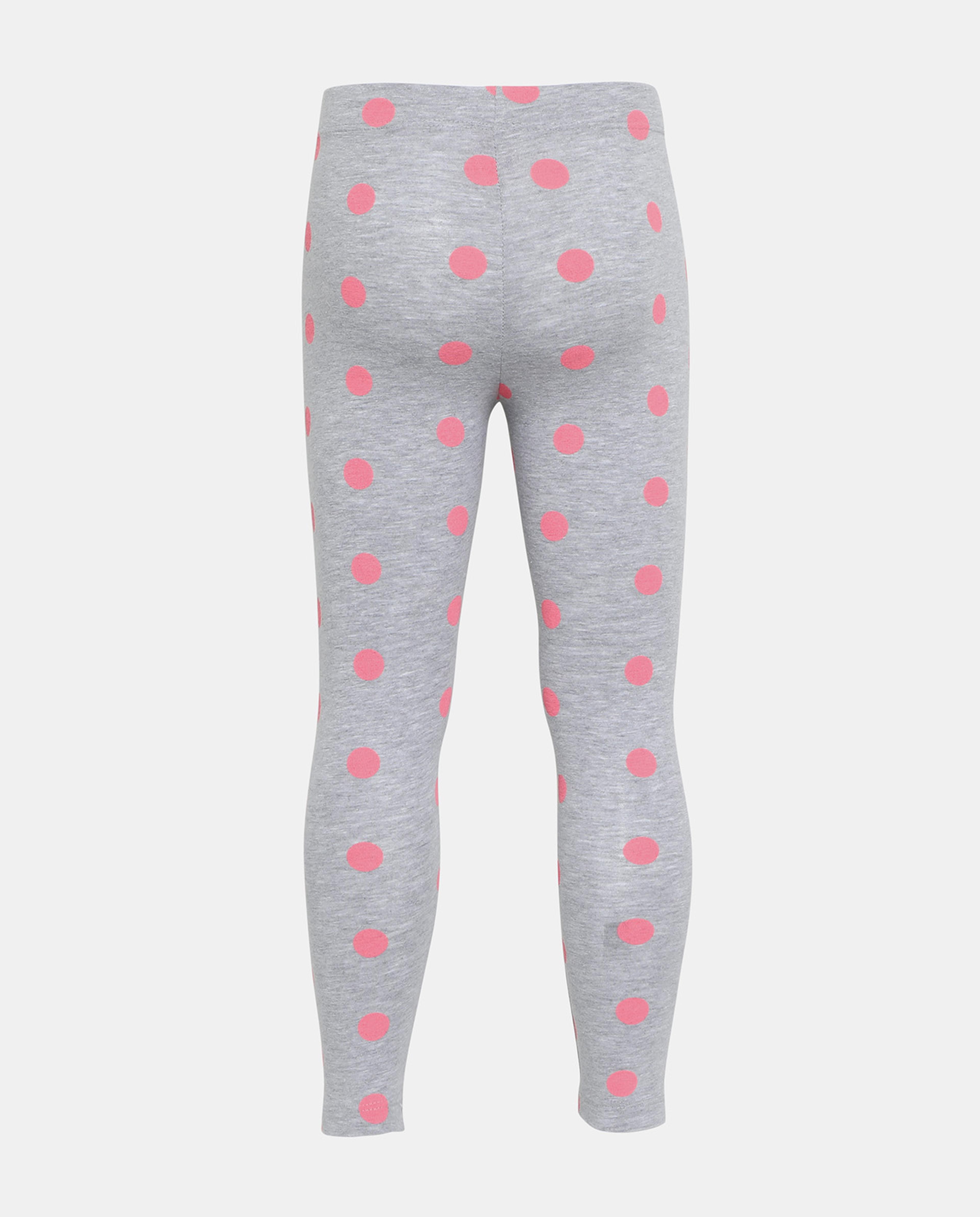 Grey Polka Dot Printed Leggings