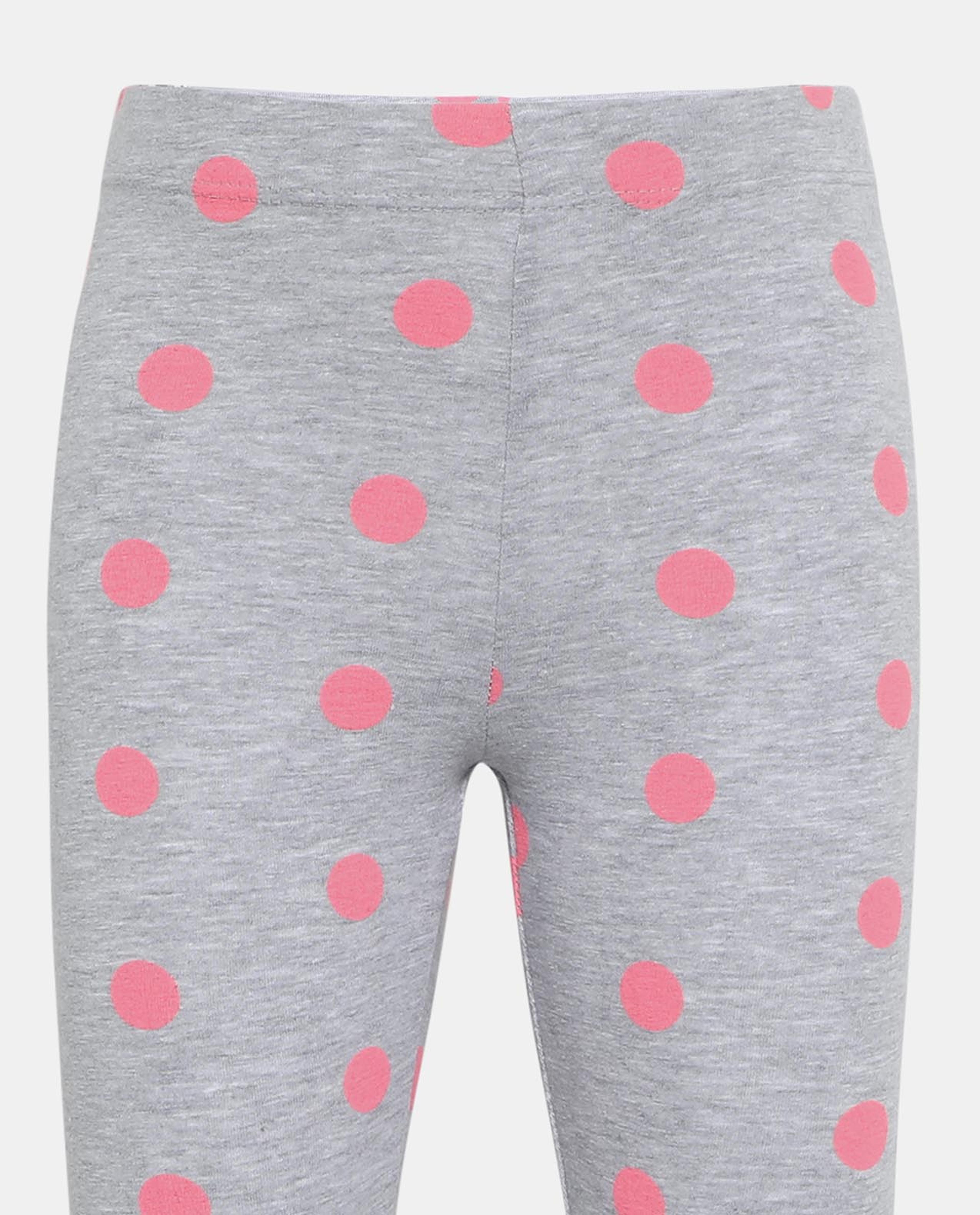 Grey Polka Dot Printed Leggings