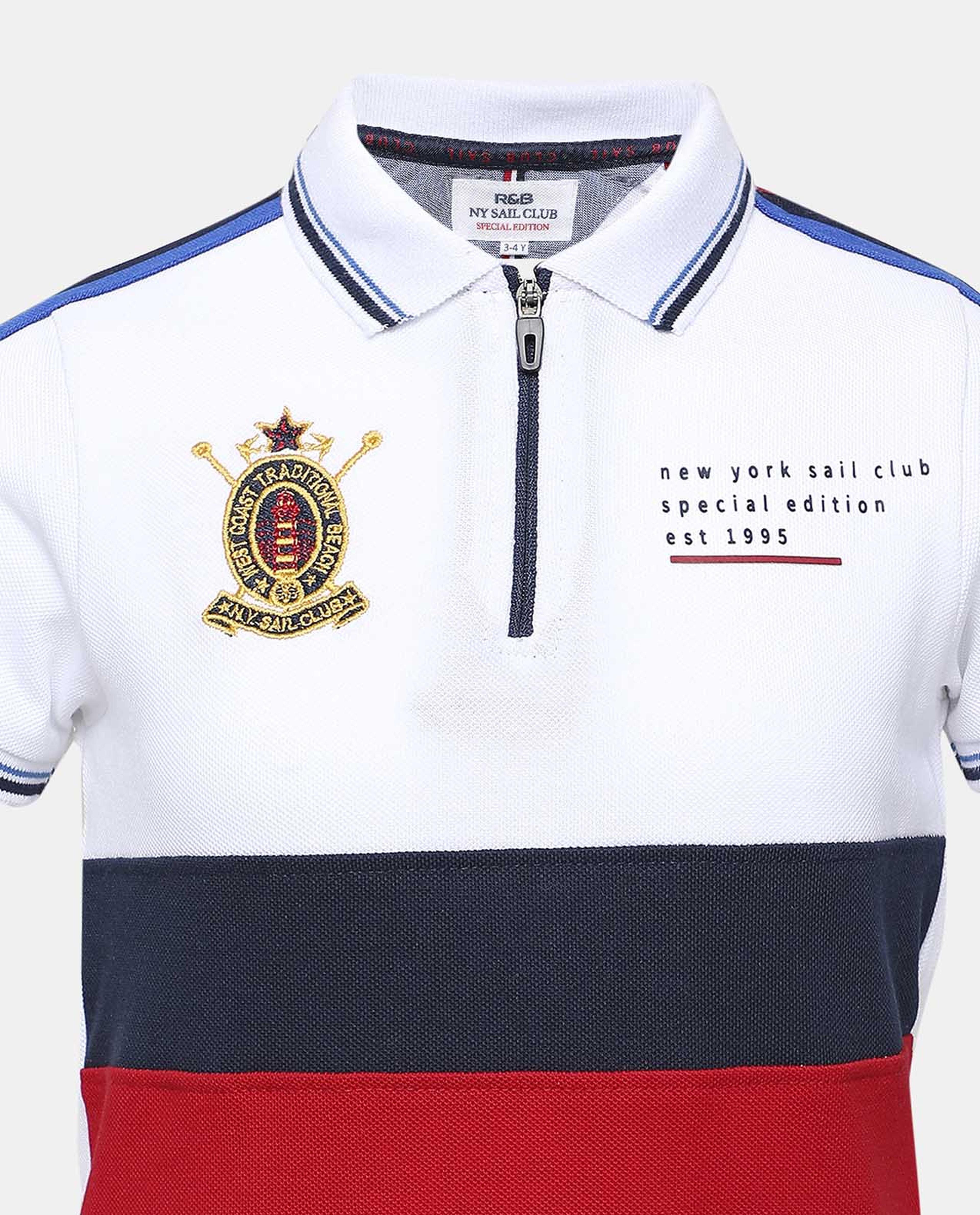 Color Block Polo T-Shirt with Short Sleeve