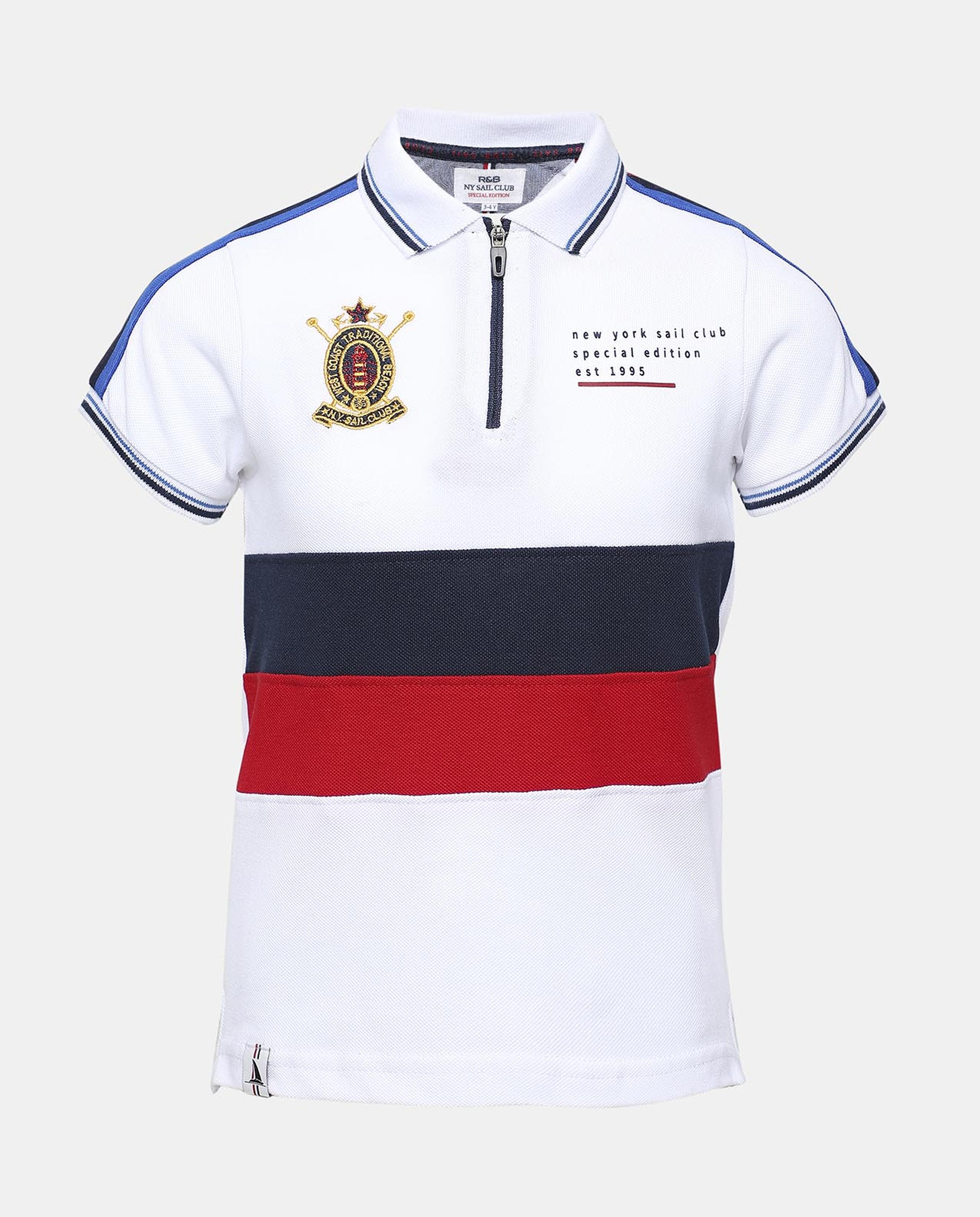 Color Block Polo T-Shirt with Short Sleeve
