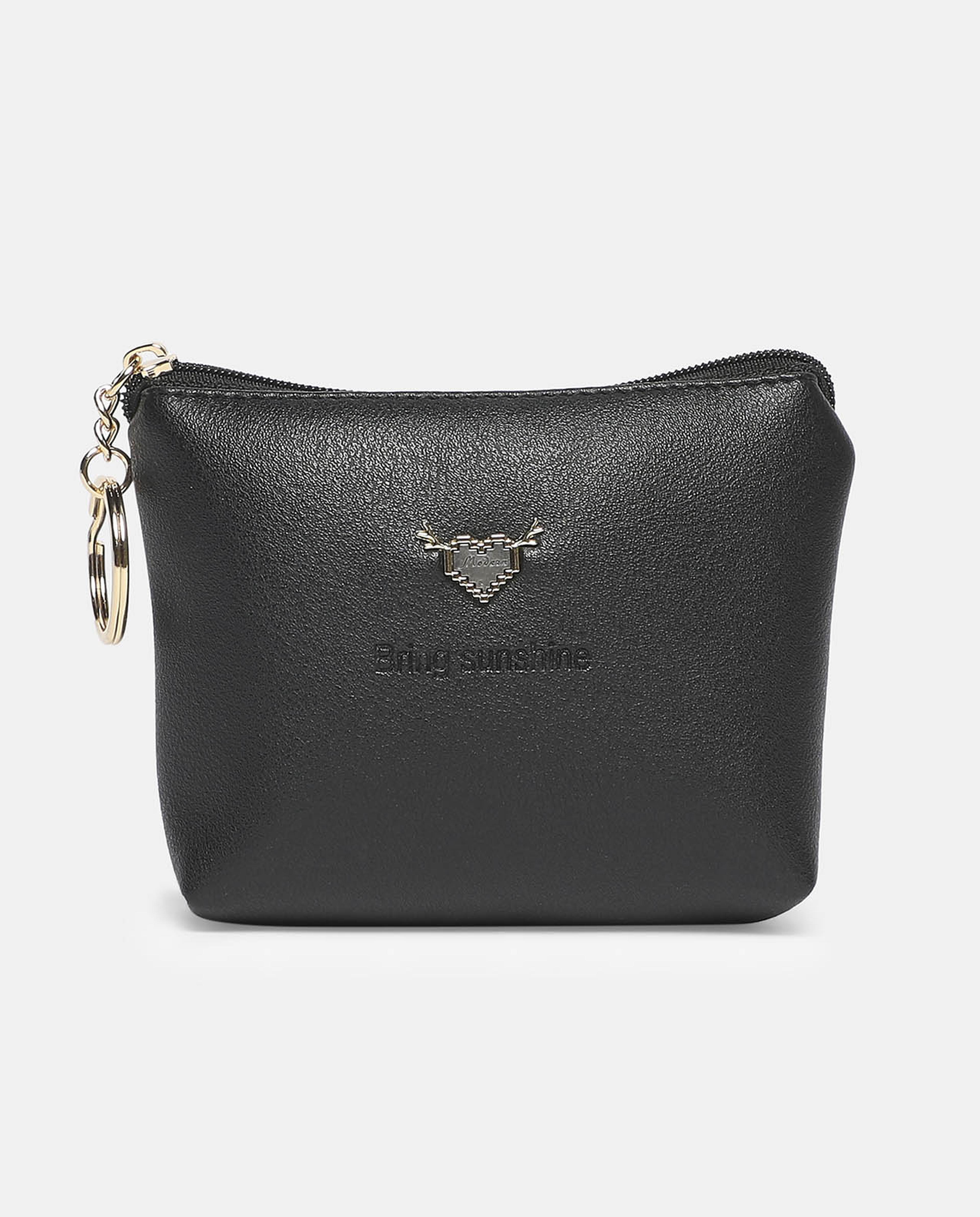 R&B Black Solid Mini Coin Purse