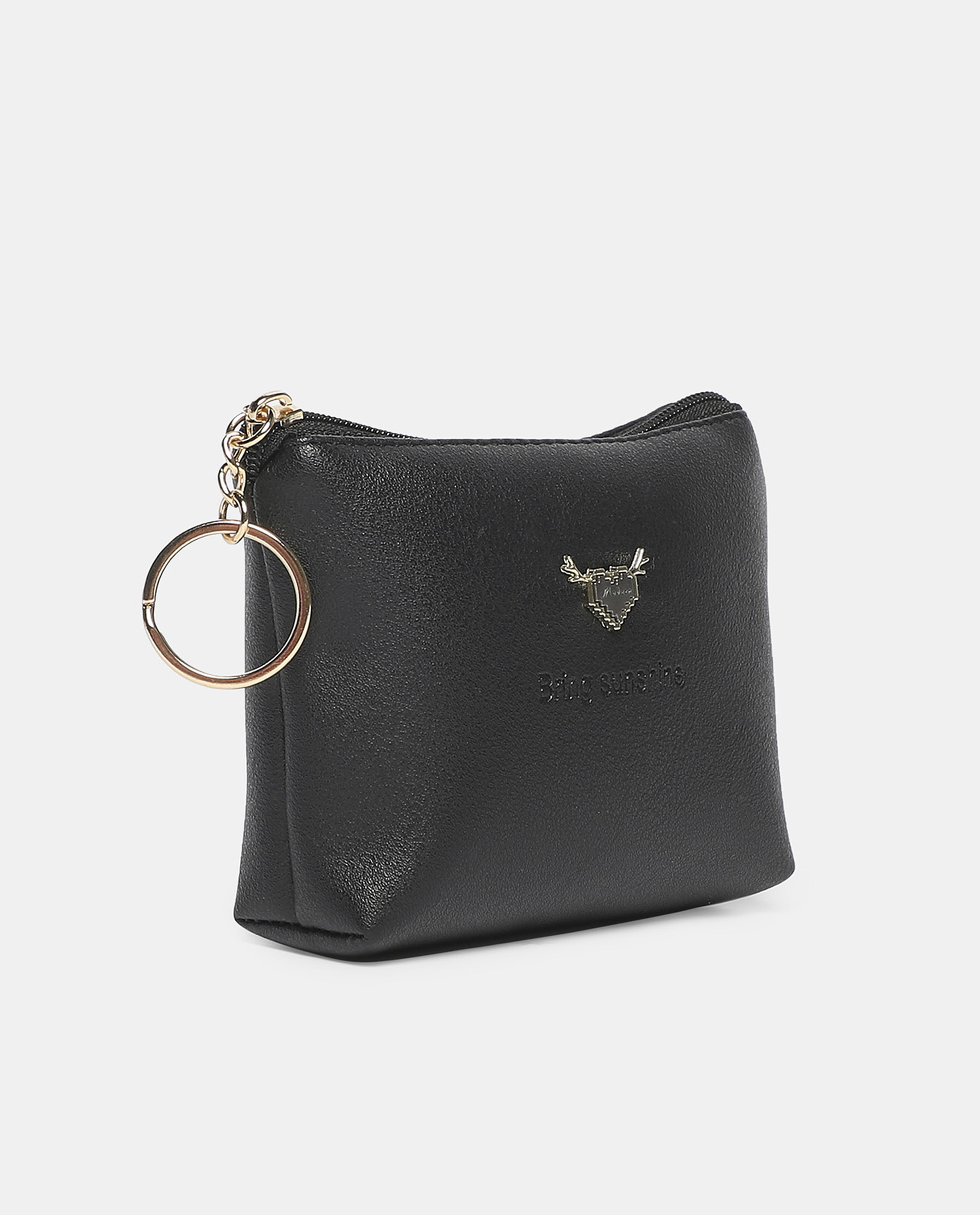 R&B Black Solid Mini Coin Purse