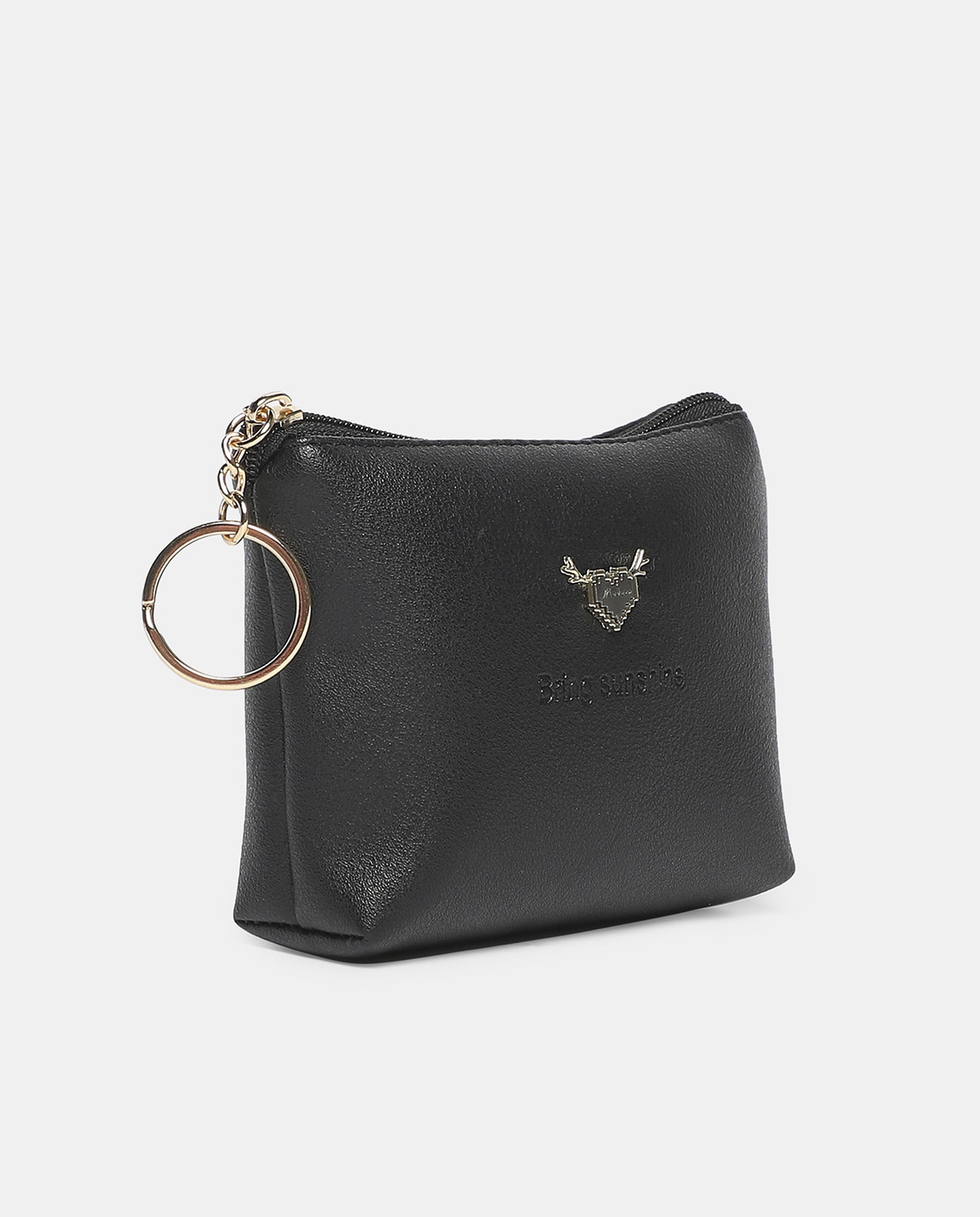 R&B Black Solid Mini Coin Purse