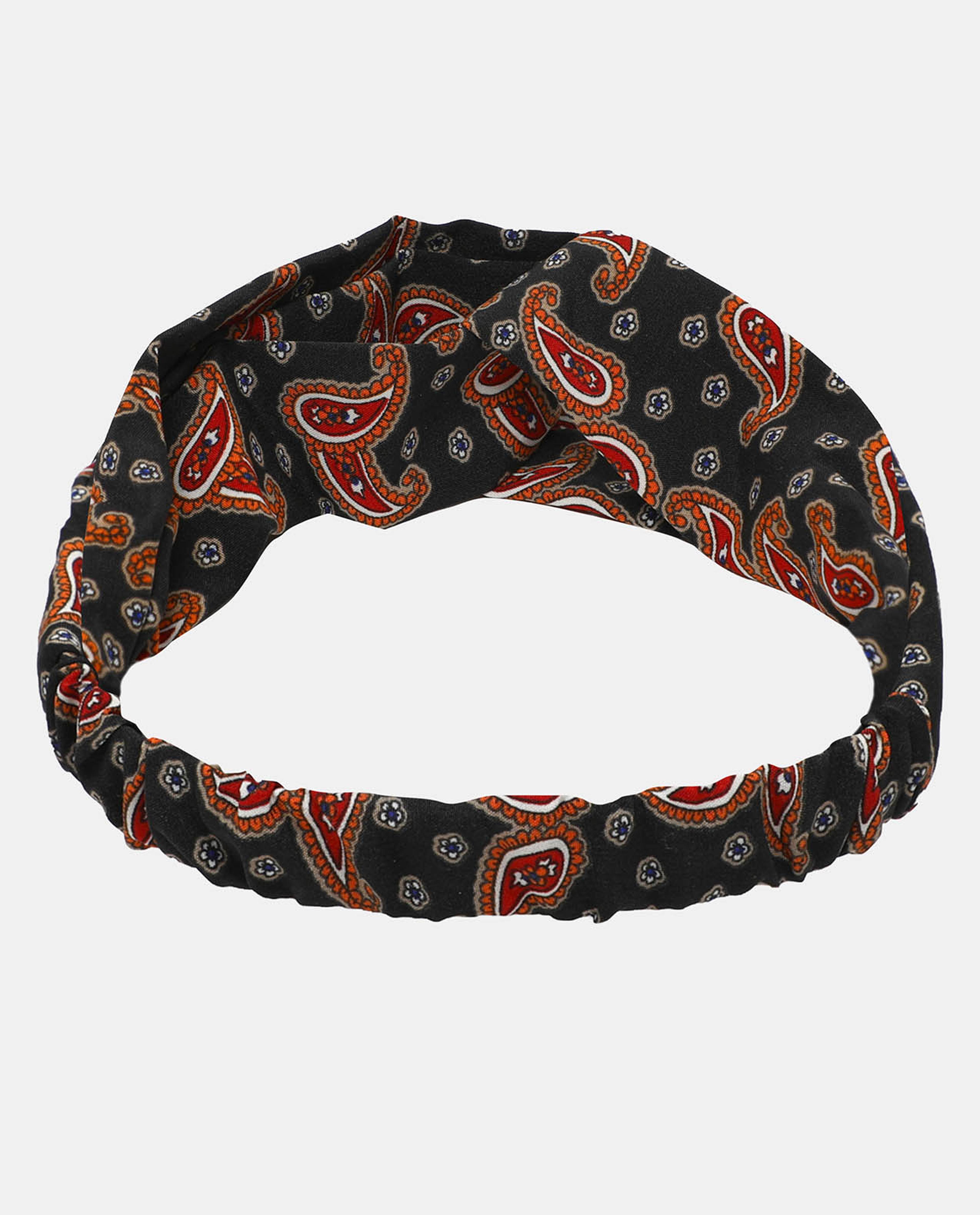R&B Black Printed Silk Turban
