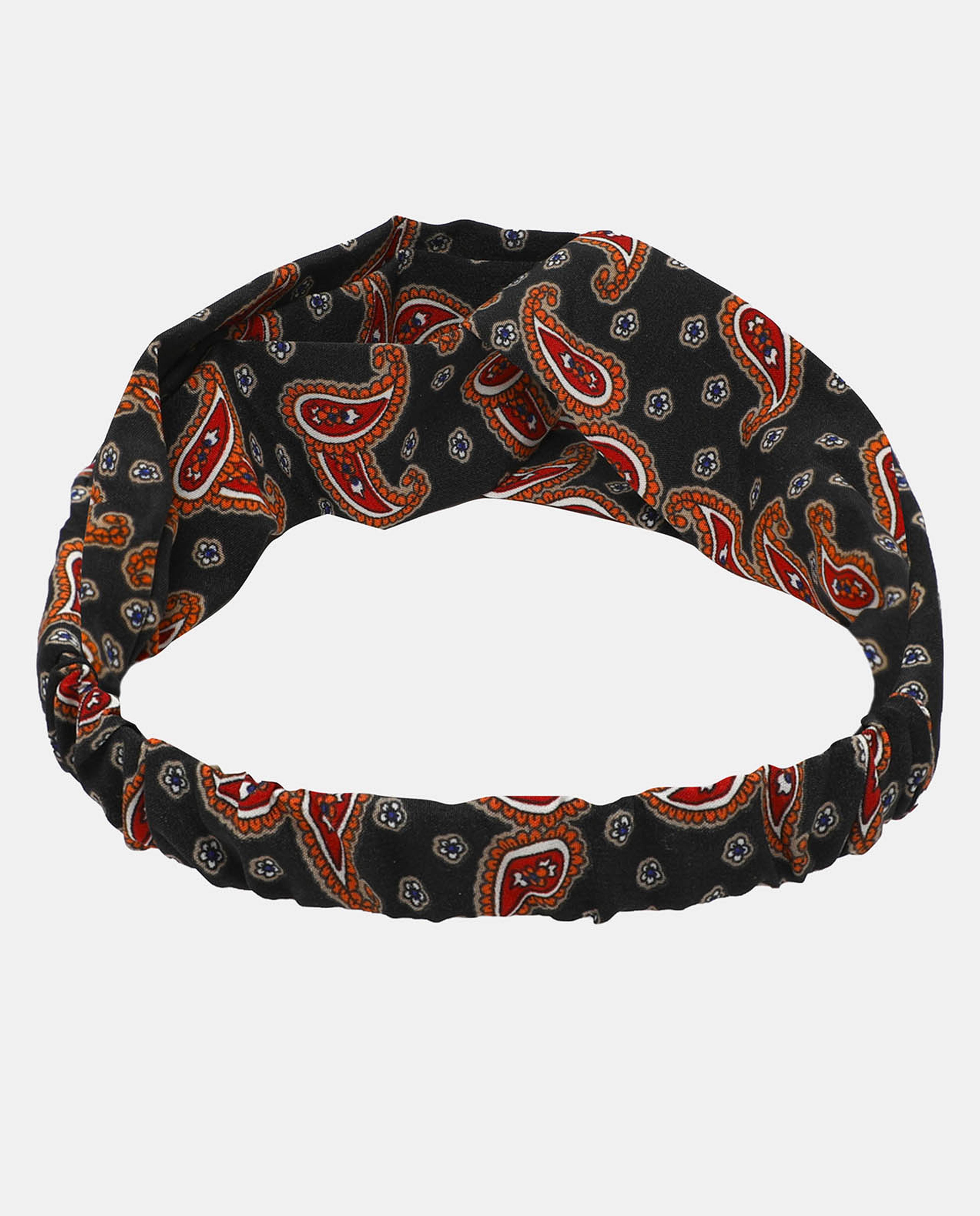 R&B Black Printed Silk Turban
