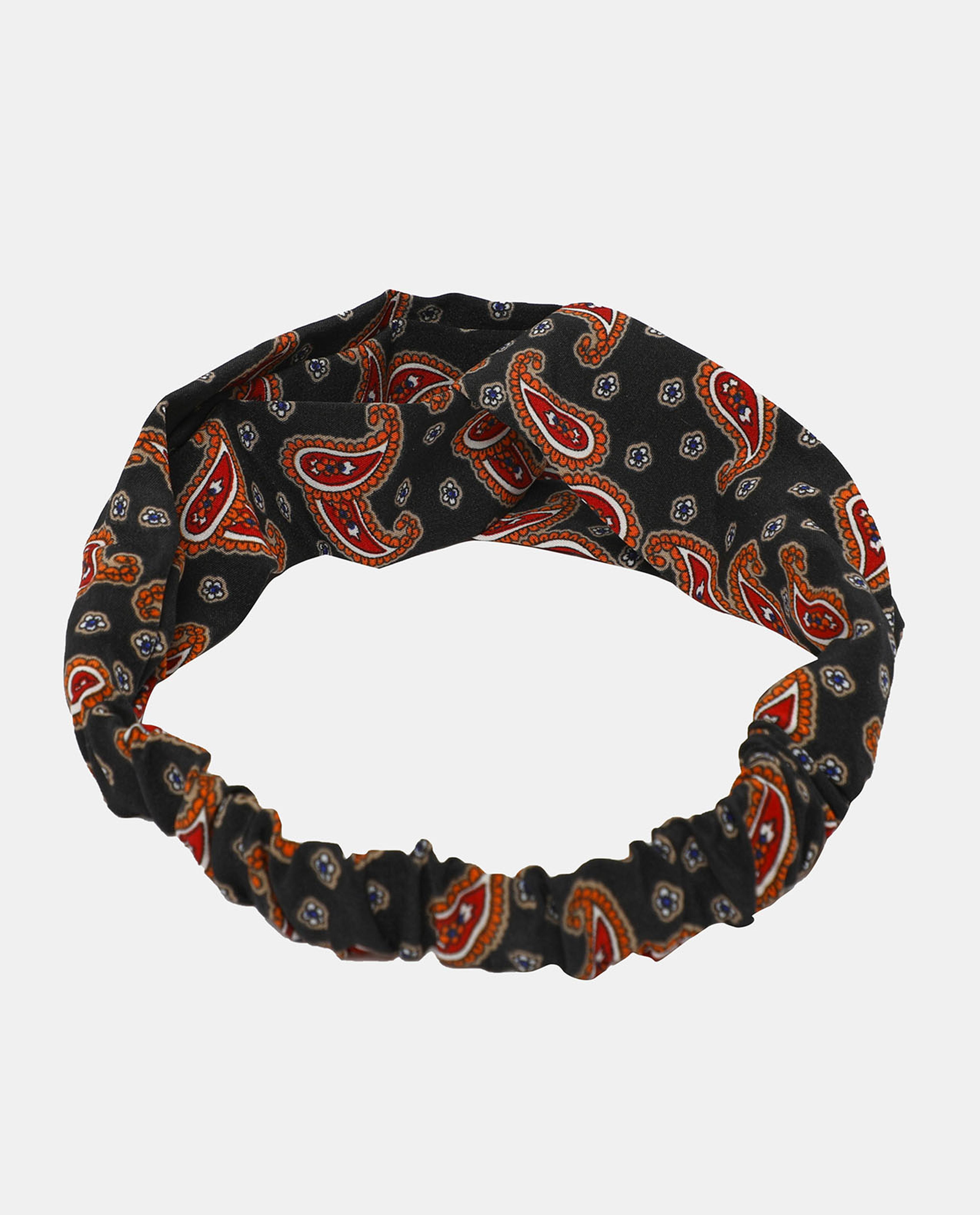 R&B Black Printed Silk Turban