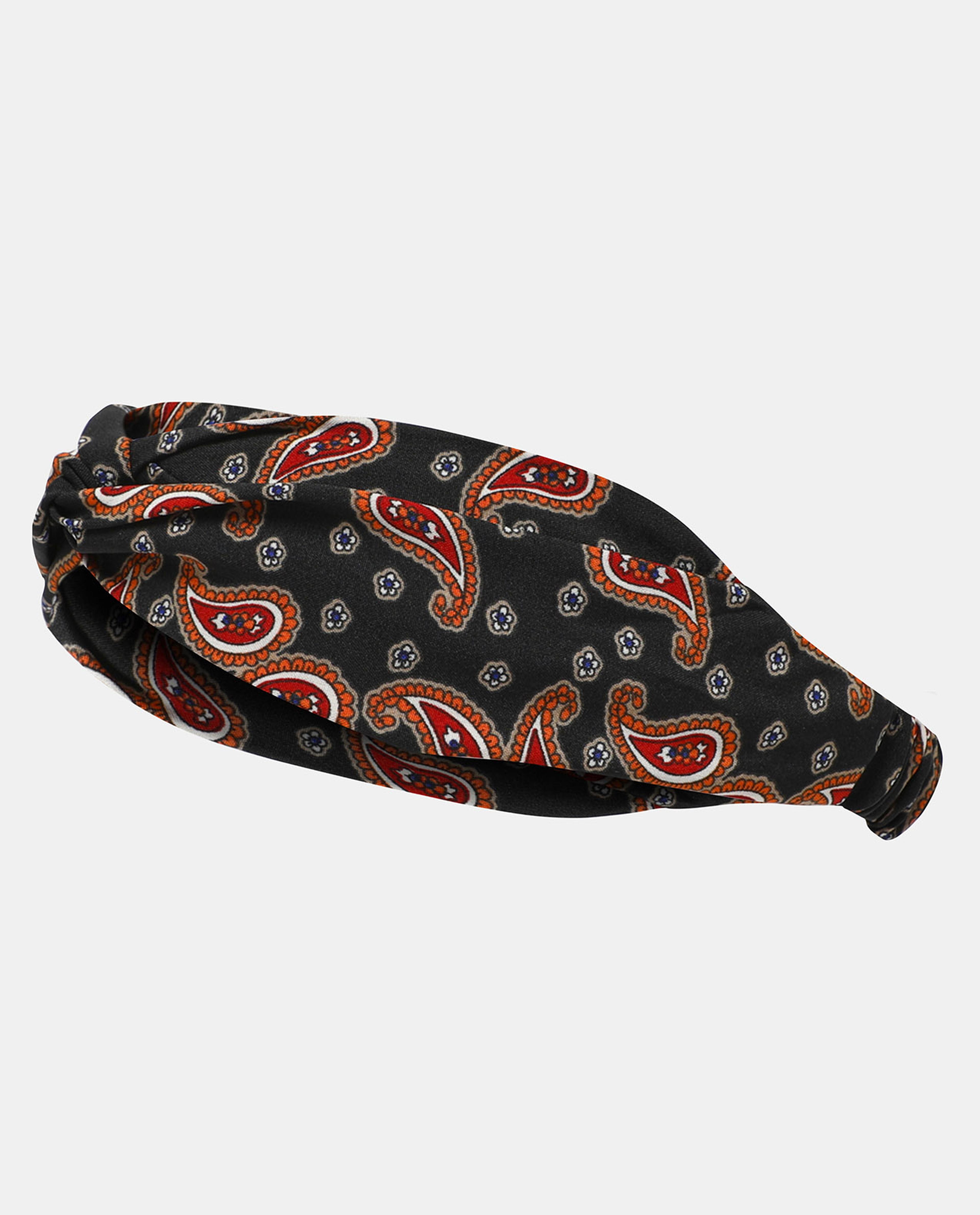 R&B Black Printed Silk Turban