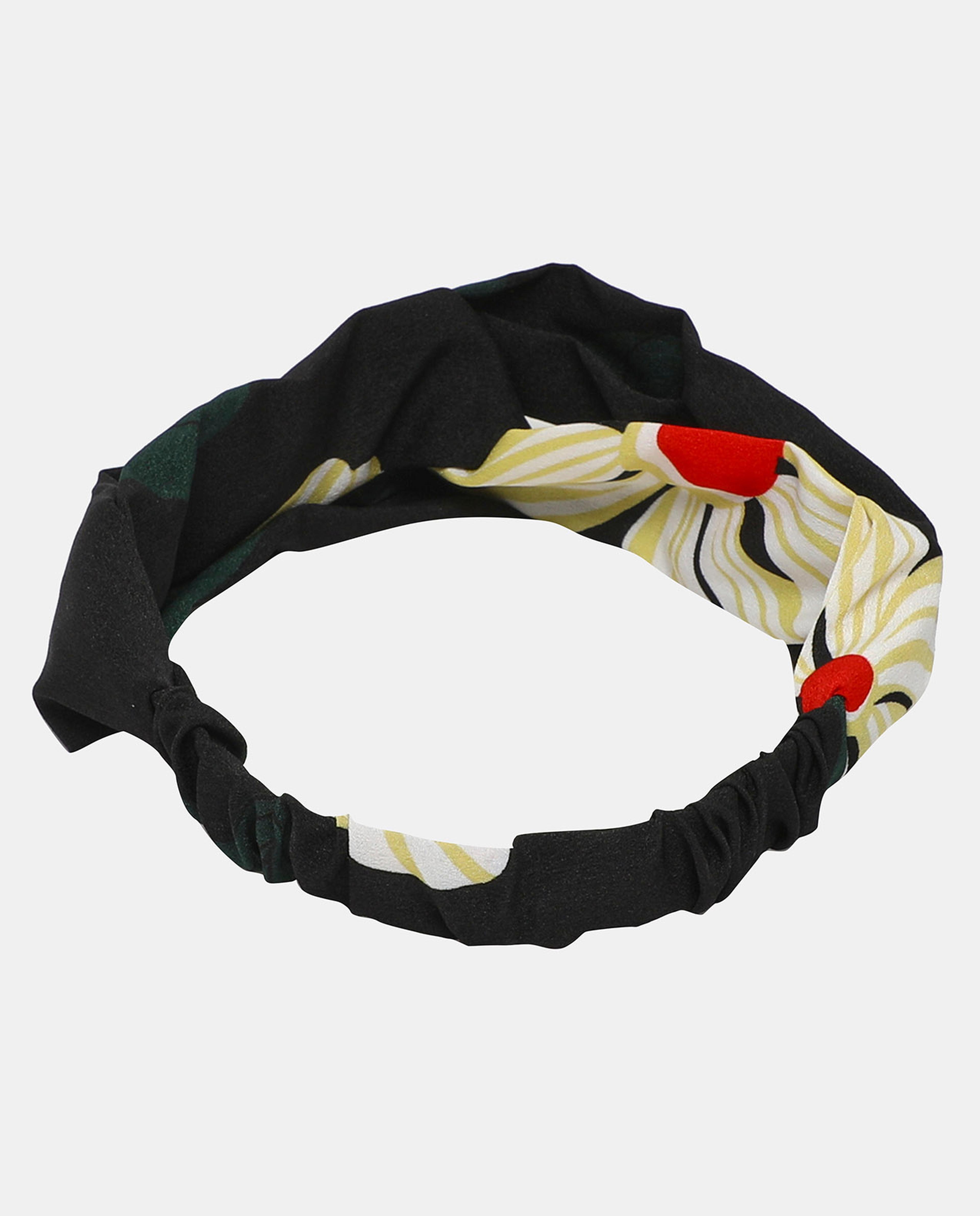 R&B Black Printed Silk Turban