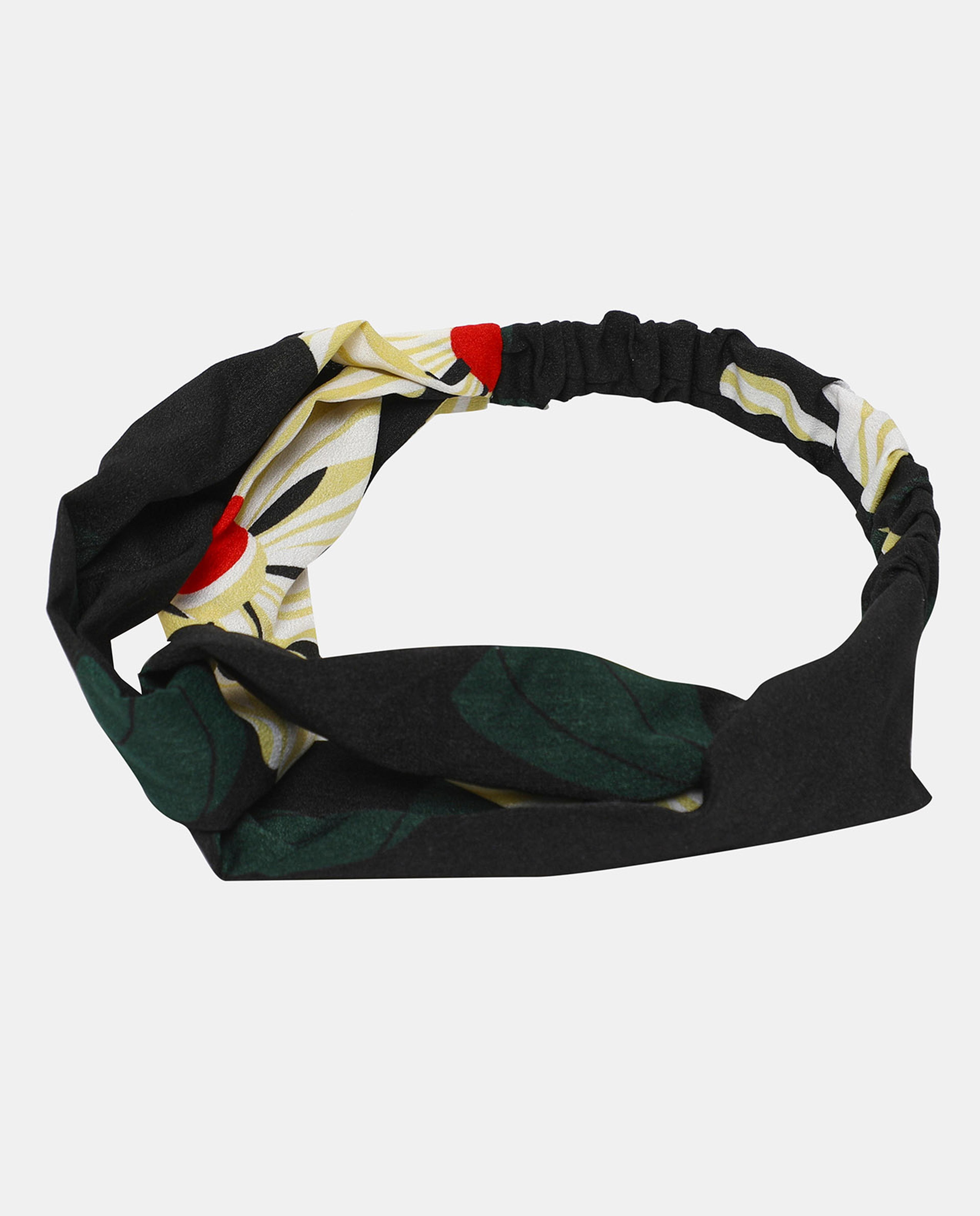 R&B Black Printed Silk Turban