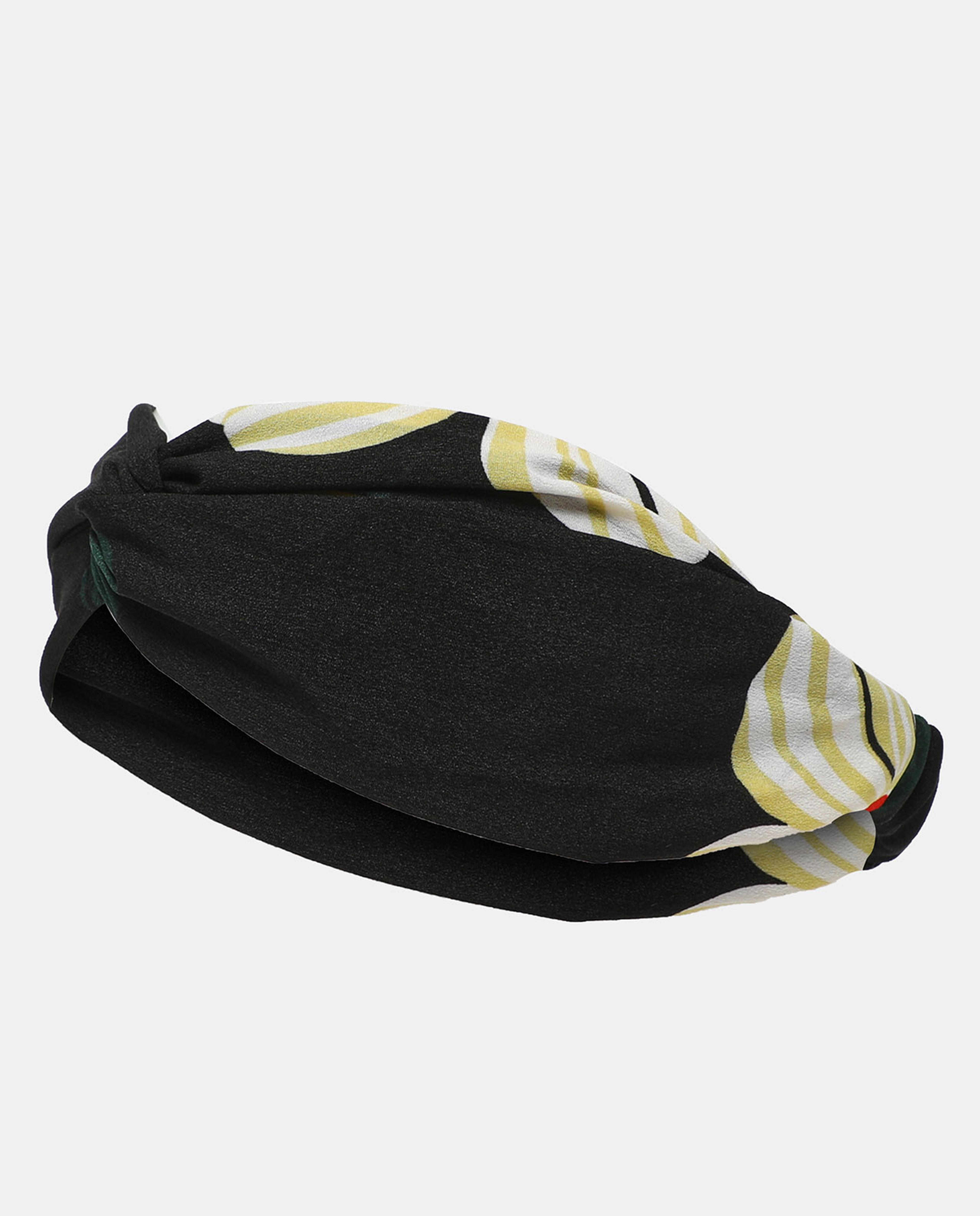 R&B Black Printed Silk Turban