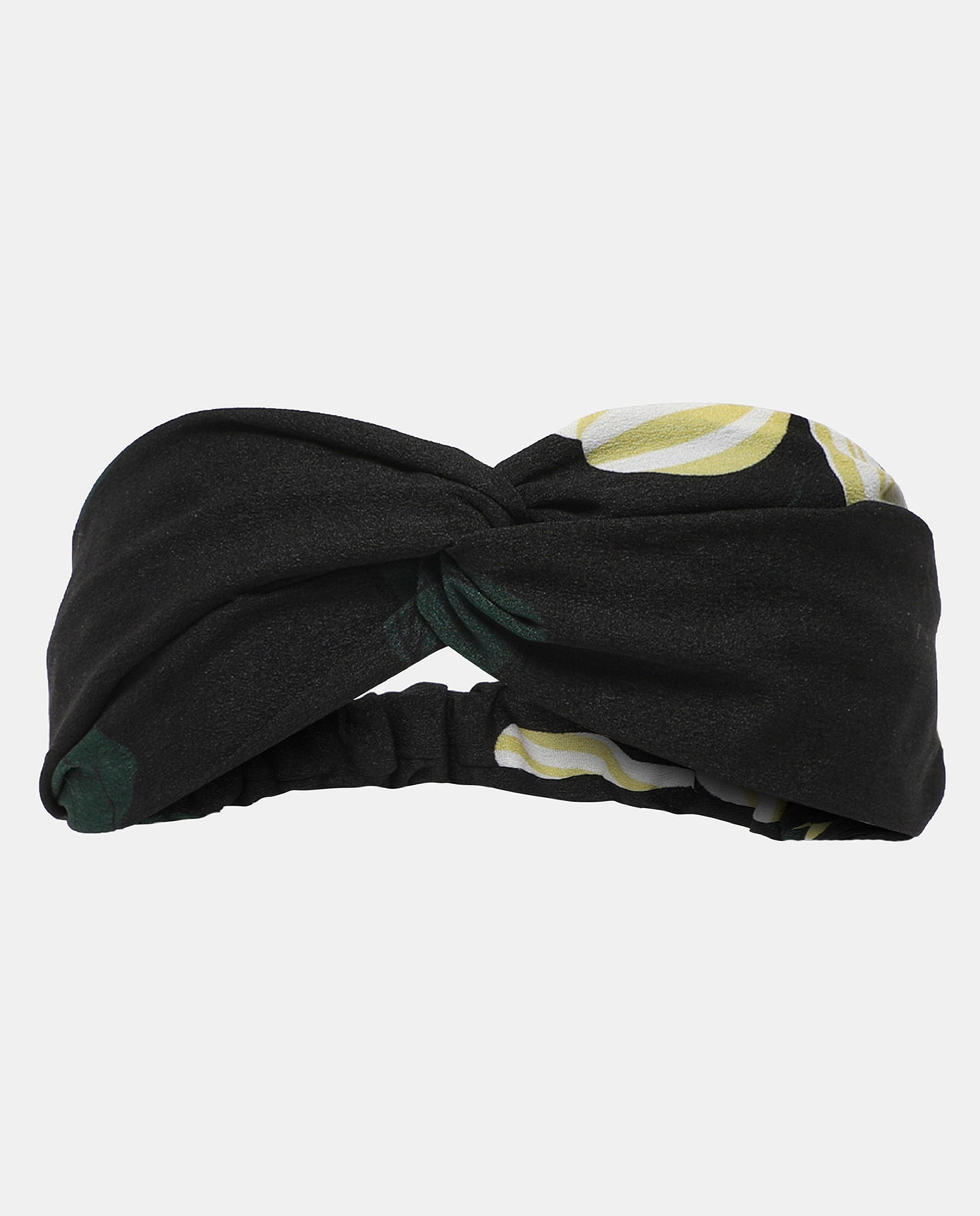 R&B Black Printed Silk Turban