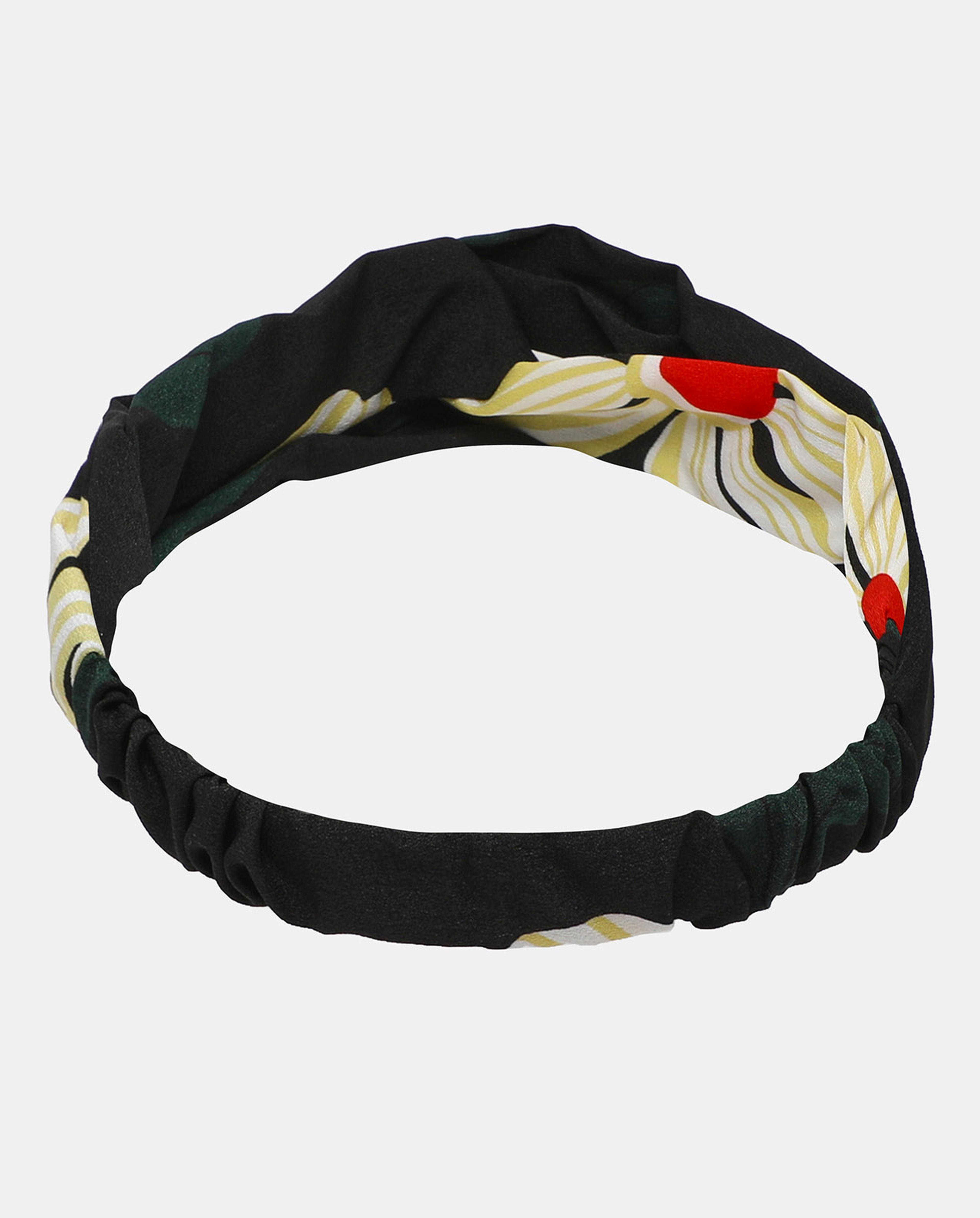 R&B Black Printed Silk Turban