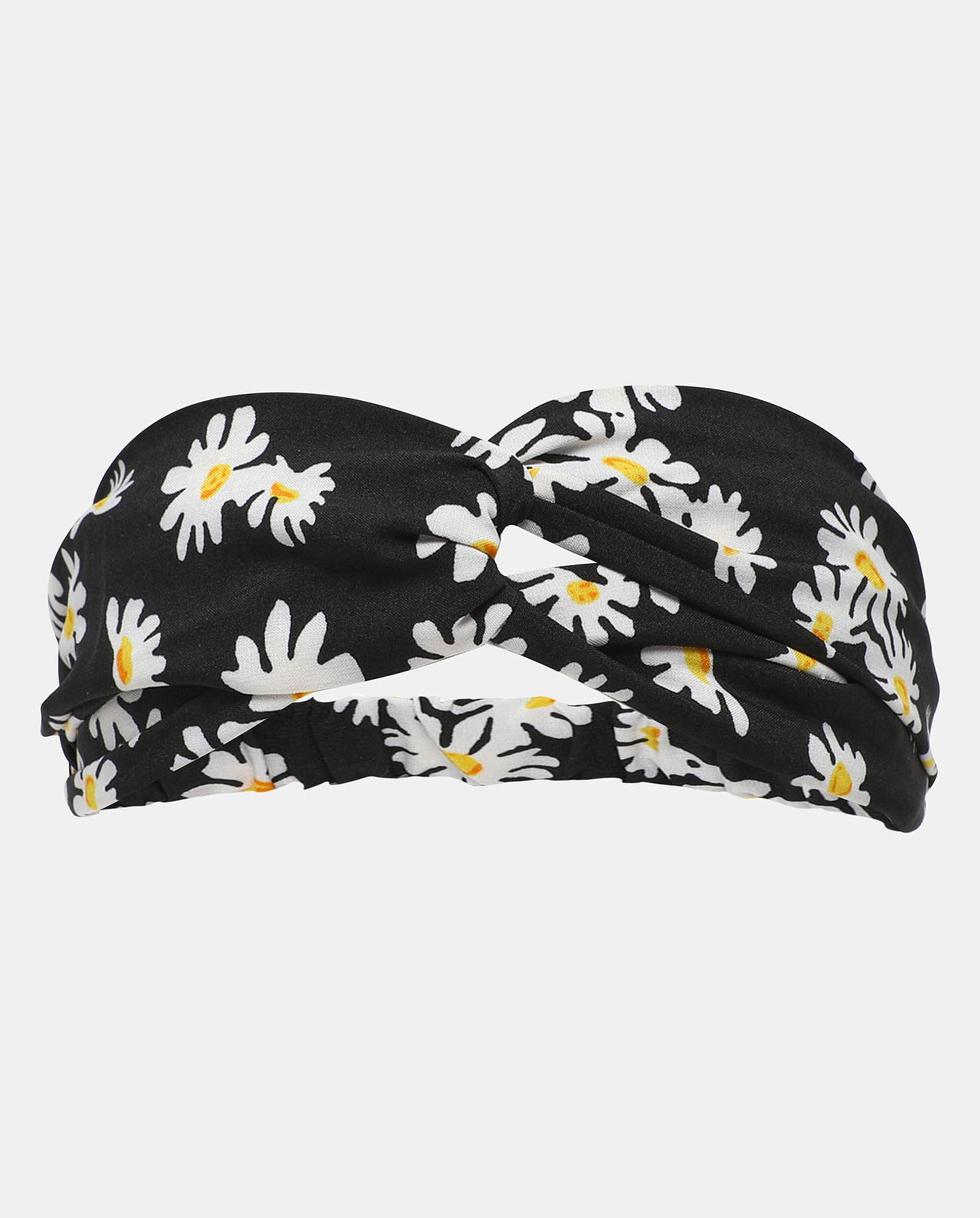 R&B Black Printed Silk Turban