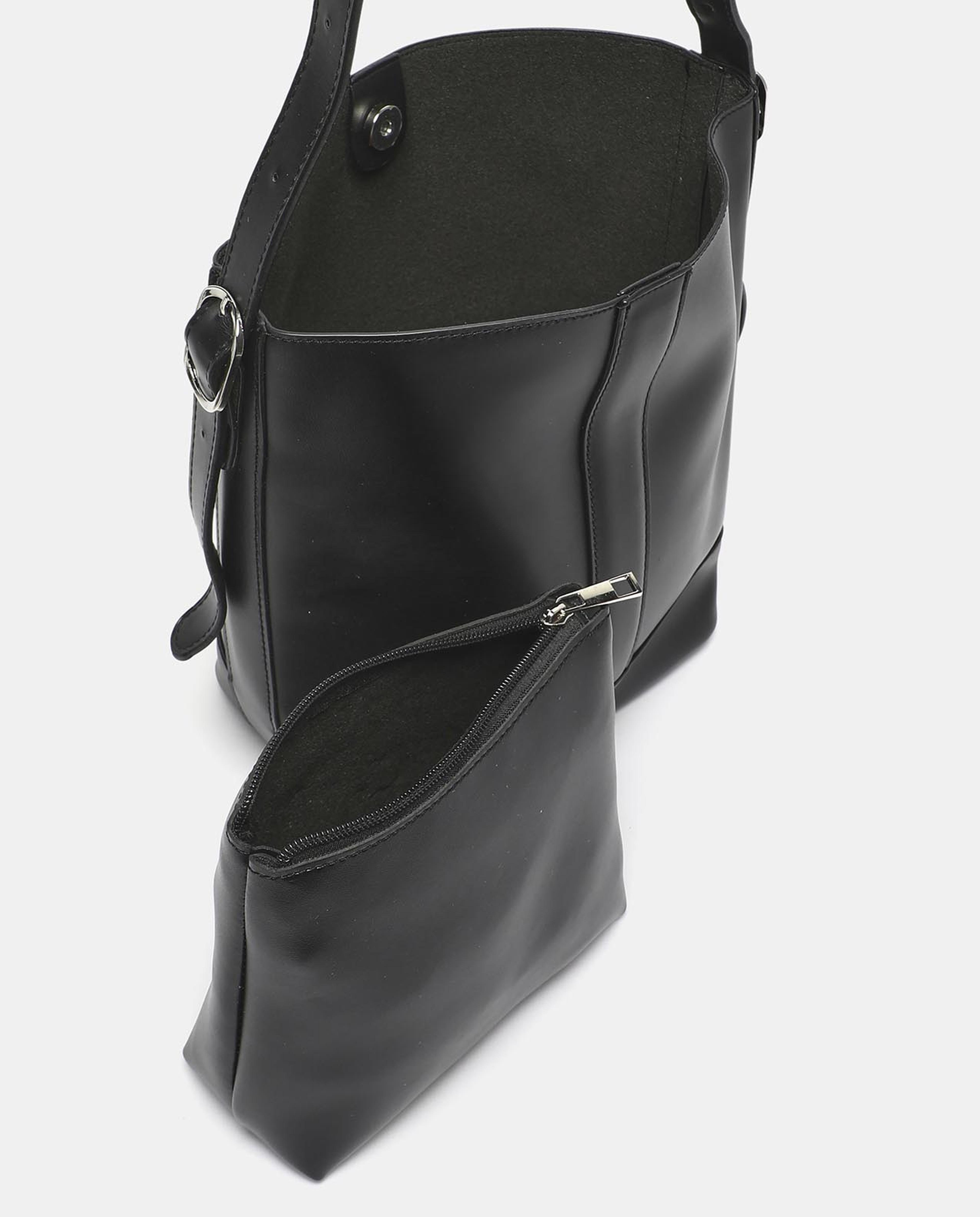 R&B Black Classic Shoulder Bag With Inner Pouch