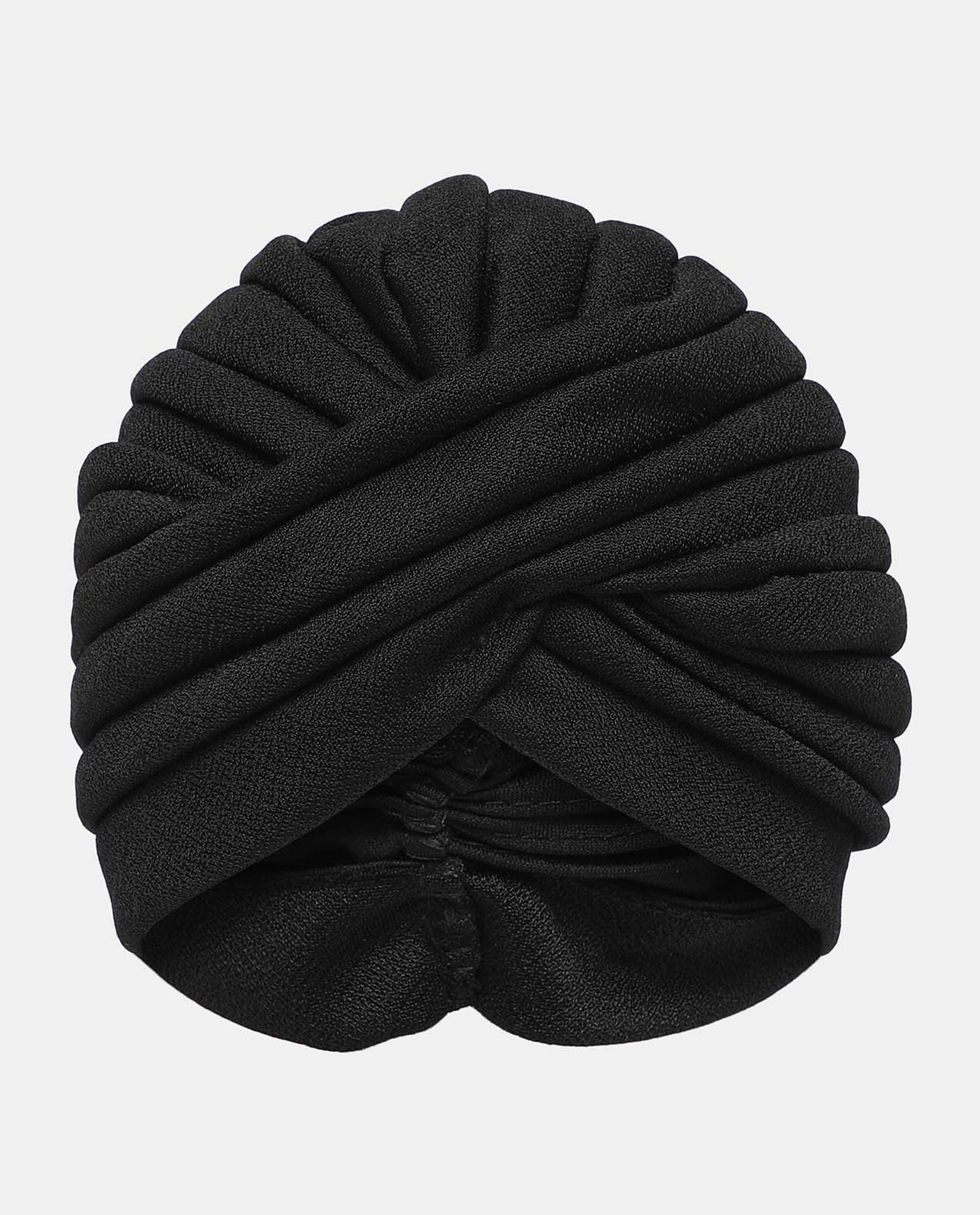 Black Solid Bonnet Turban