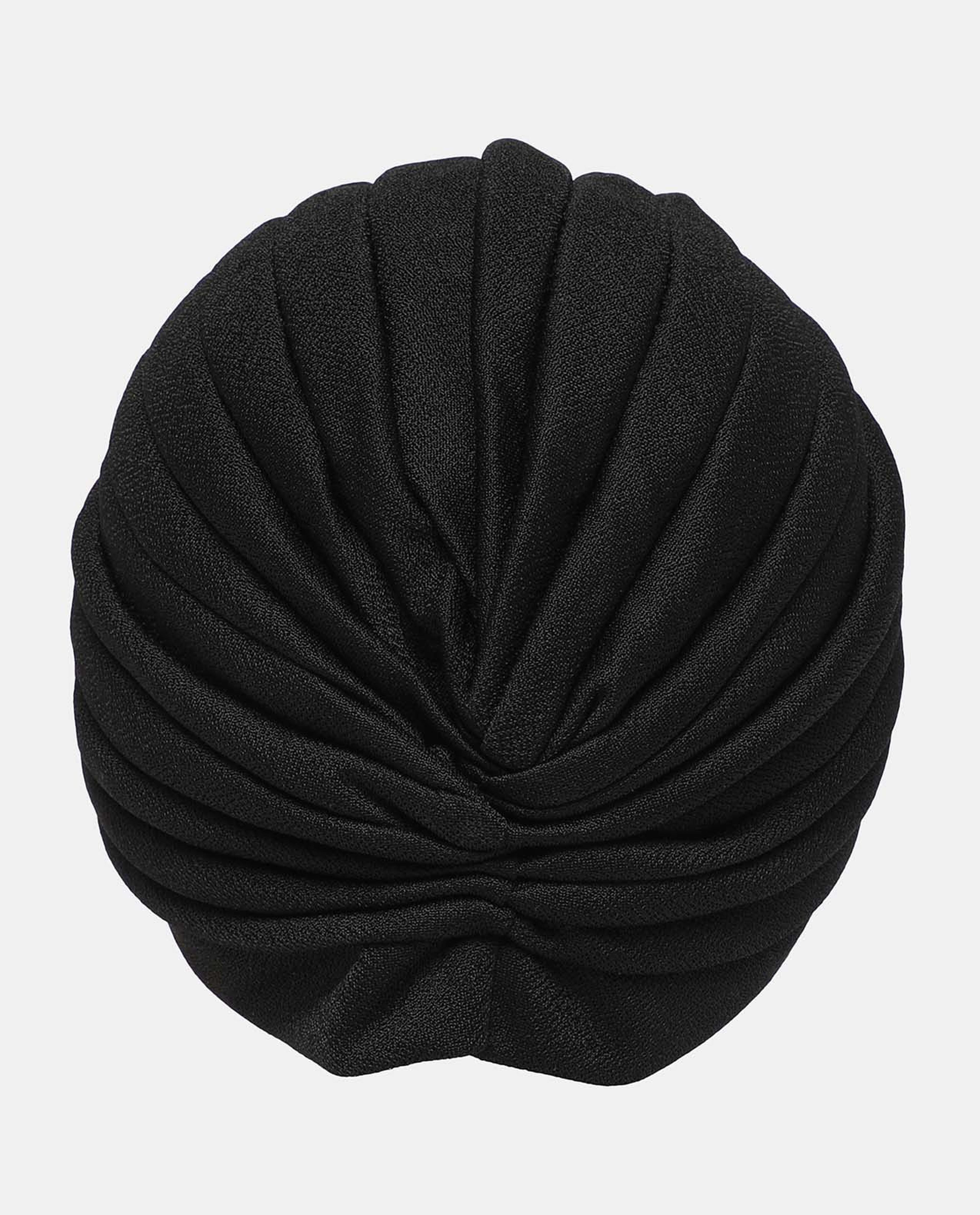 Black Solid Bonnet Turban