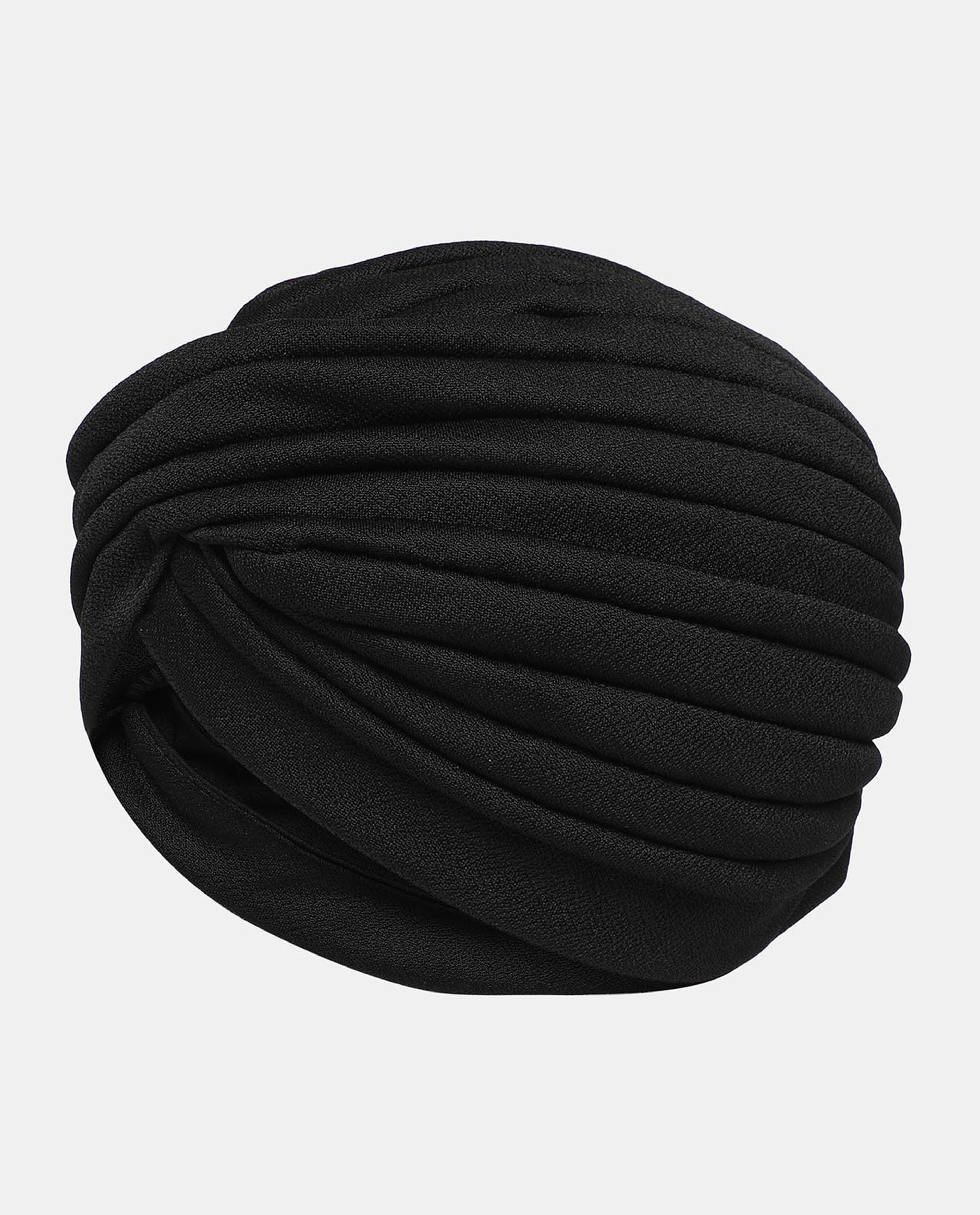 Black Solid Bonnet Turban