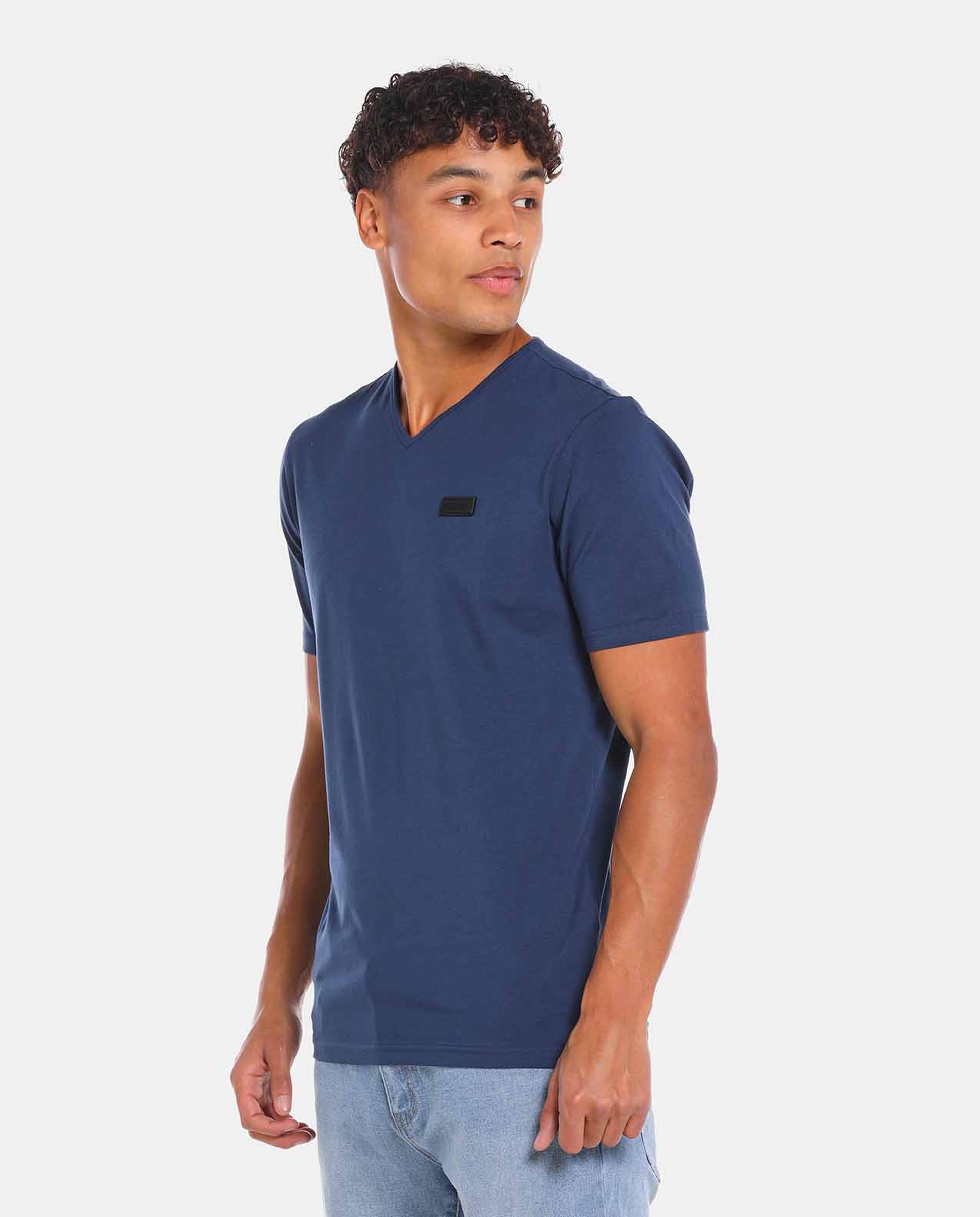 Light Blue Short Sleeve Casual T-Shirt