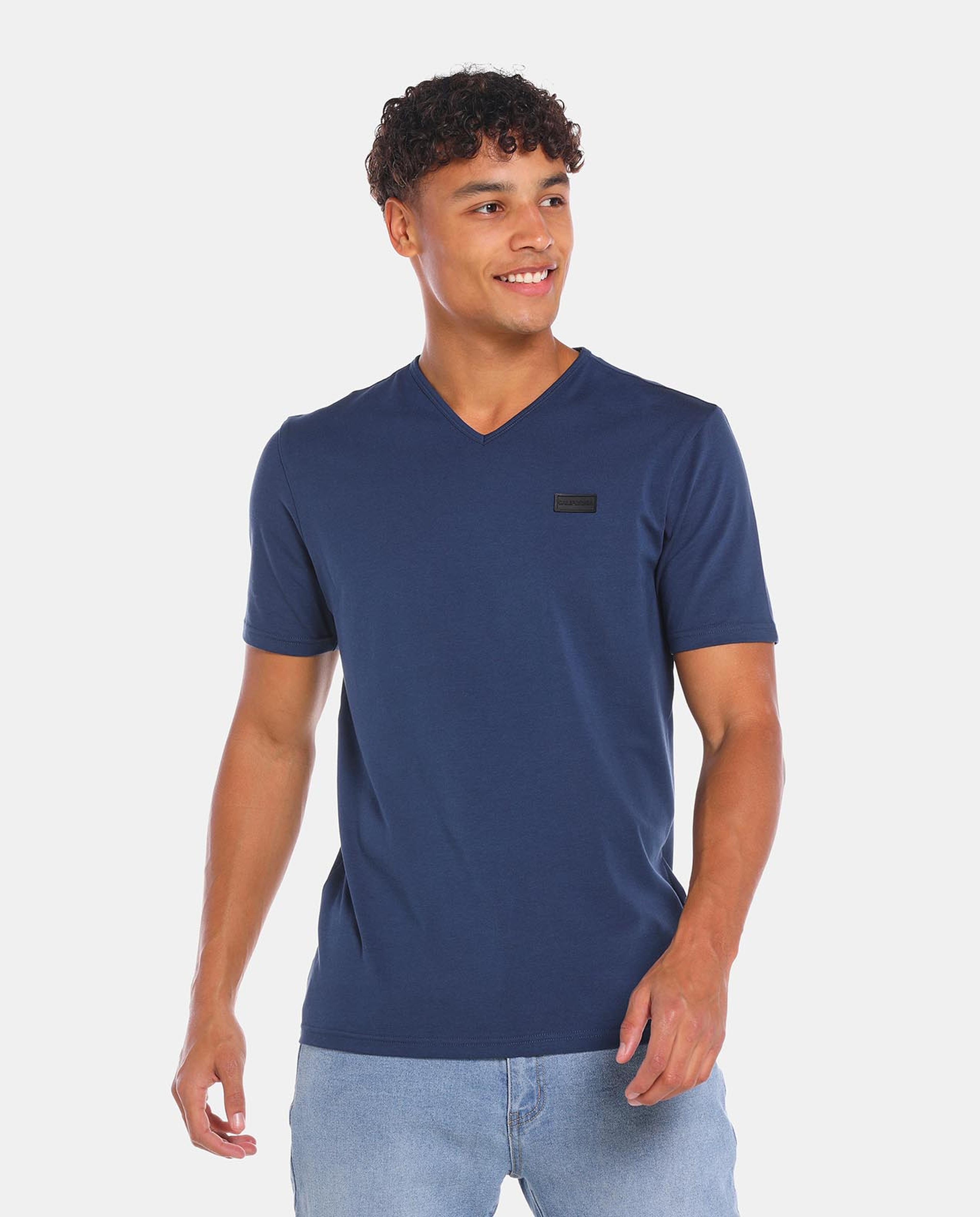 Light Blue Short Sleeve Casual T-Shirt