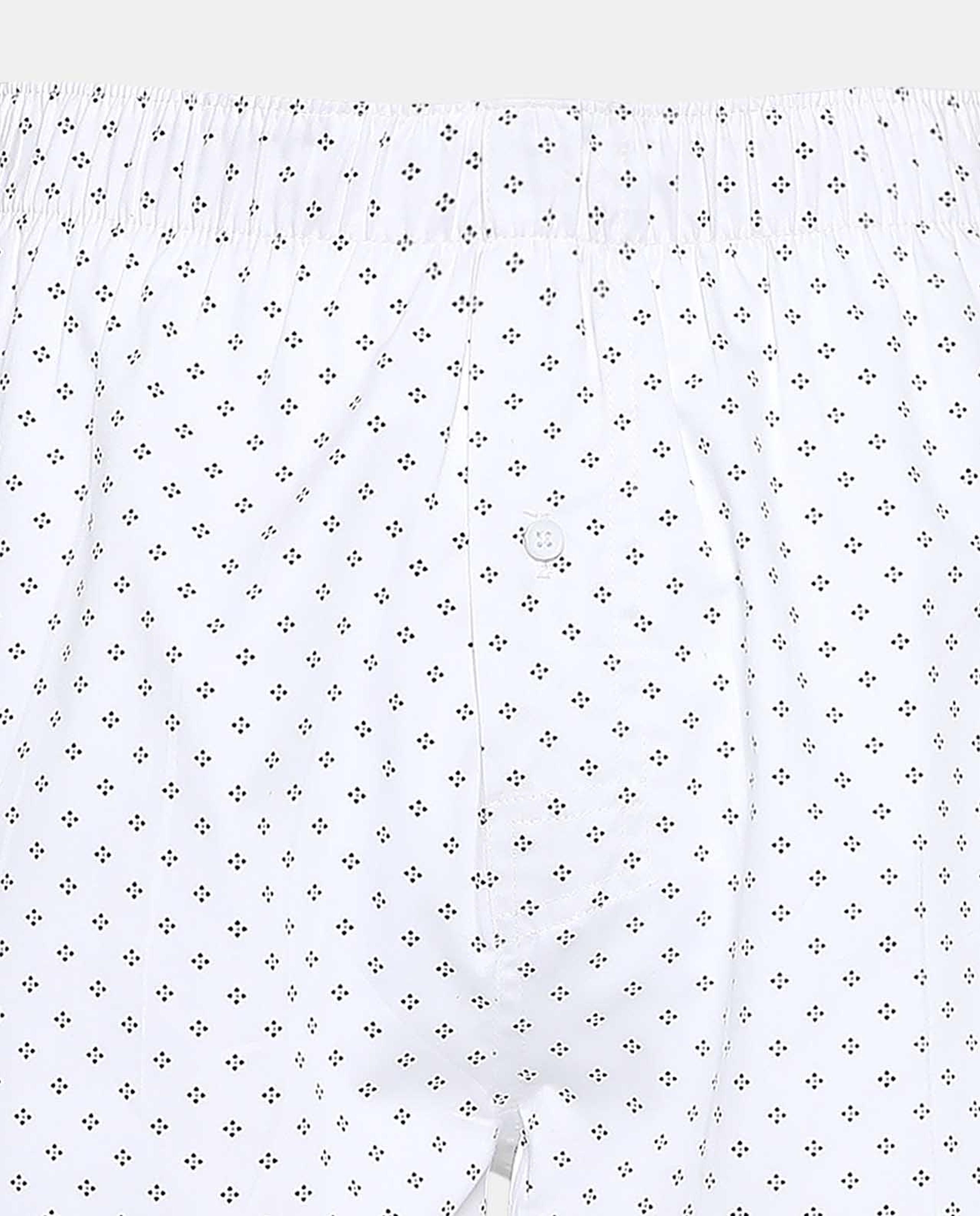 R&B White All Over Print Boxer Short