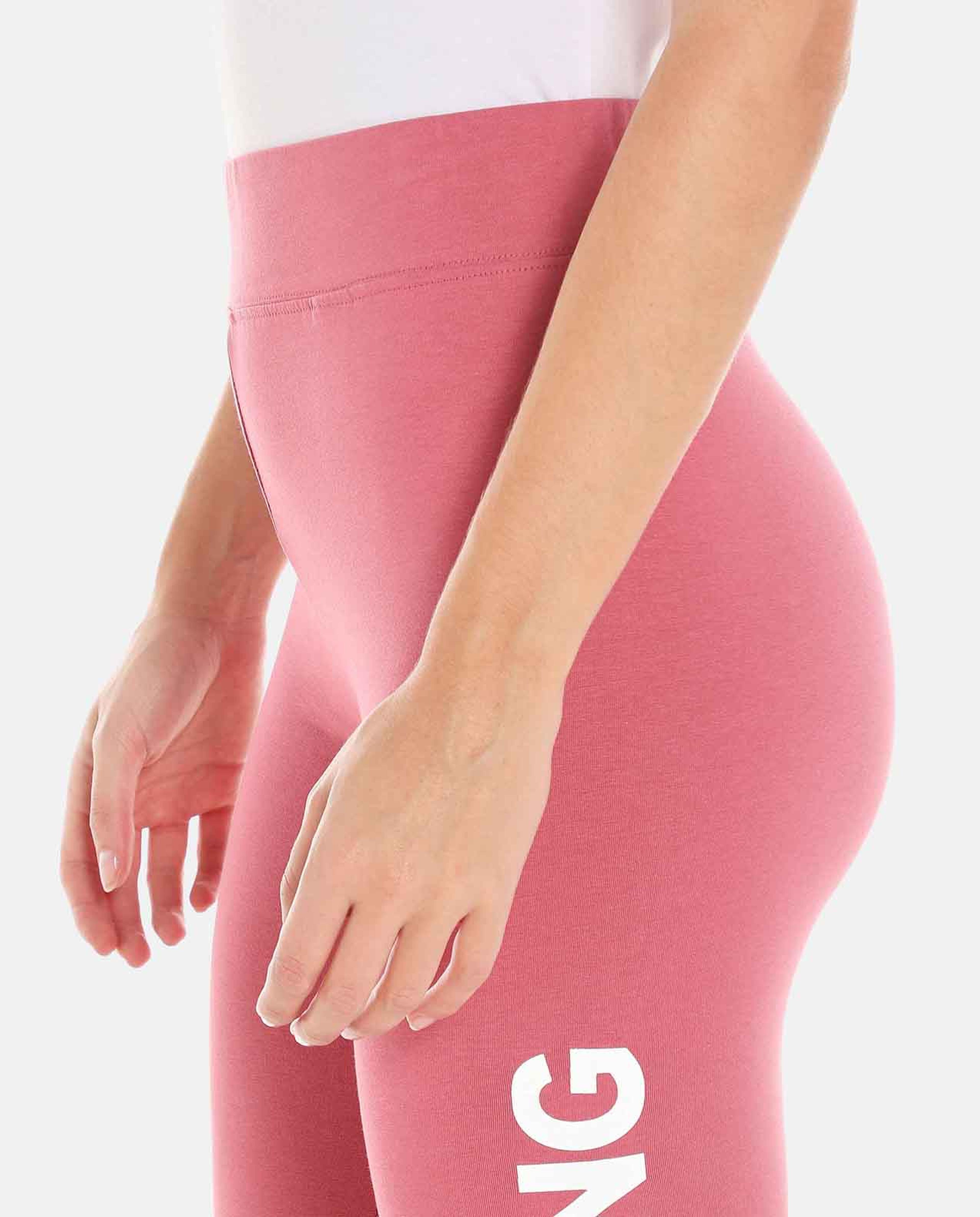 Pink Cotton Printed Legging