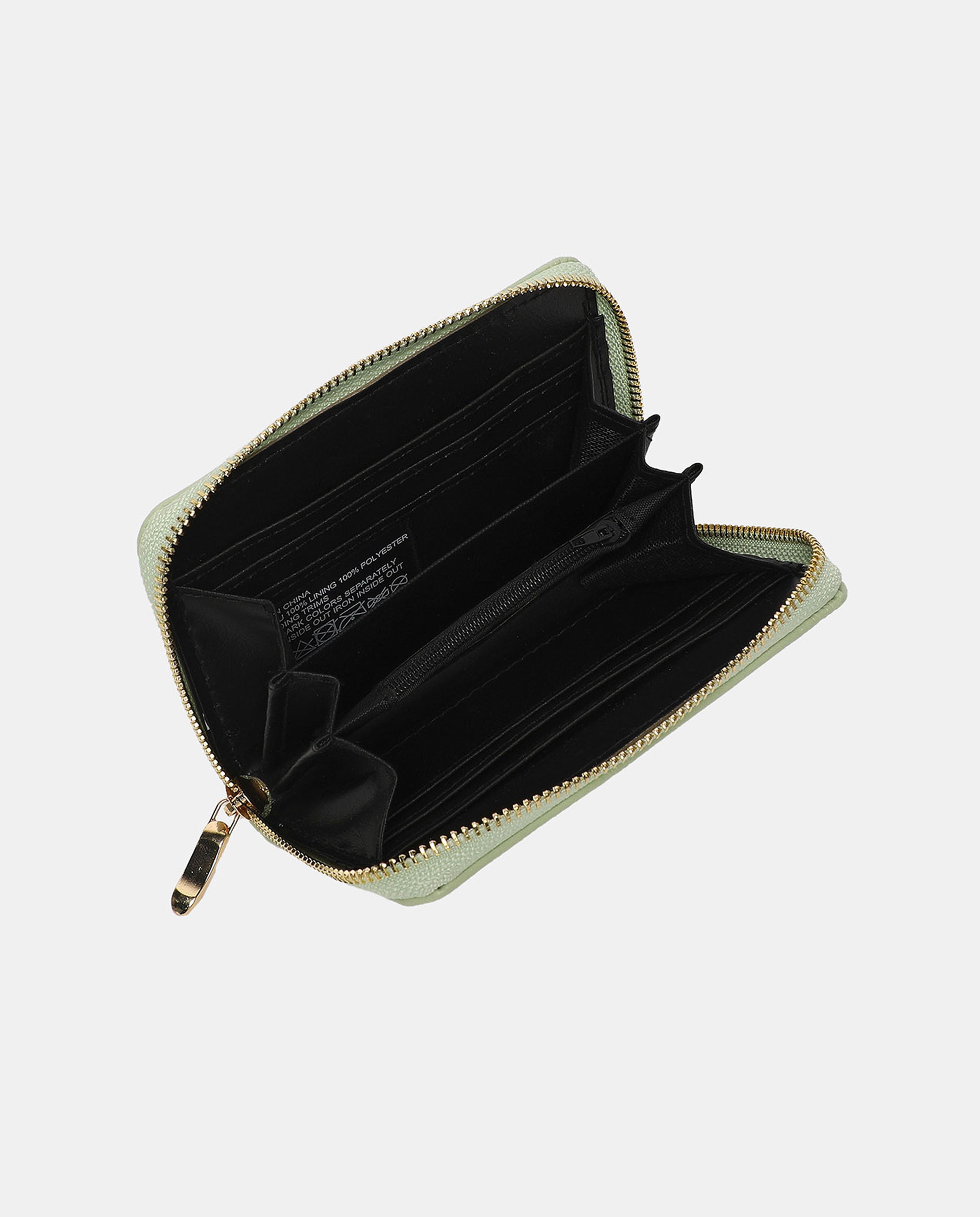 R&B Green Quilted Medium Wallet