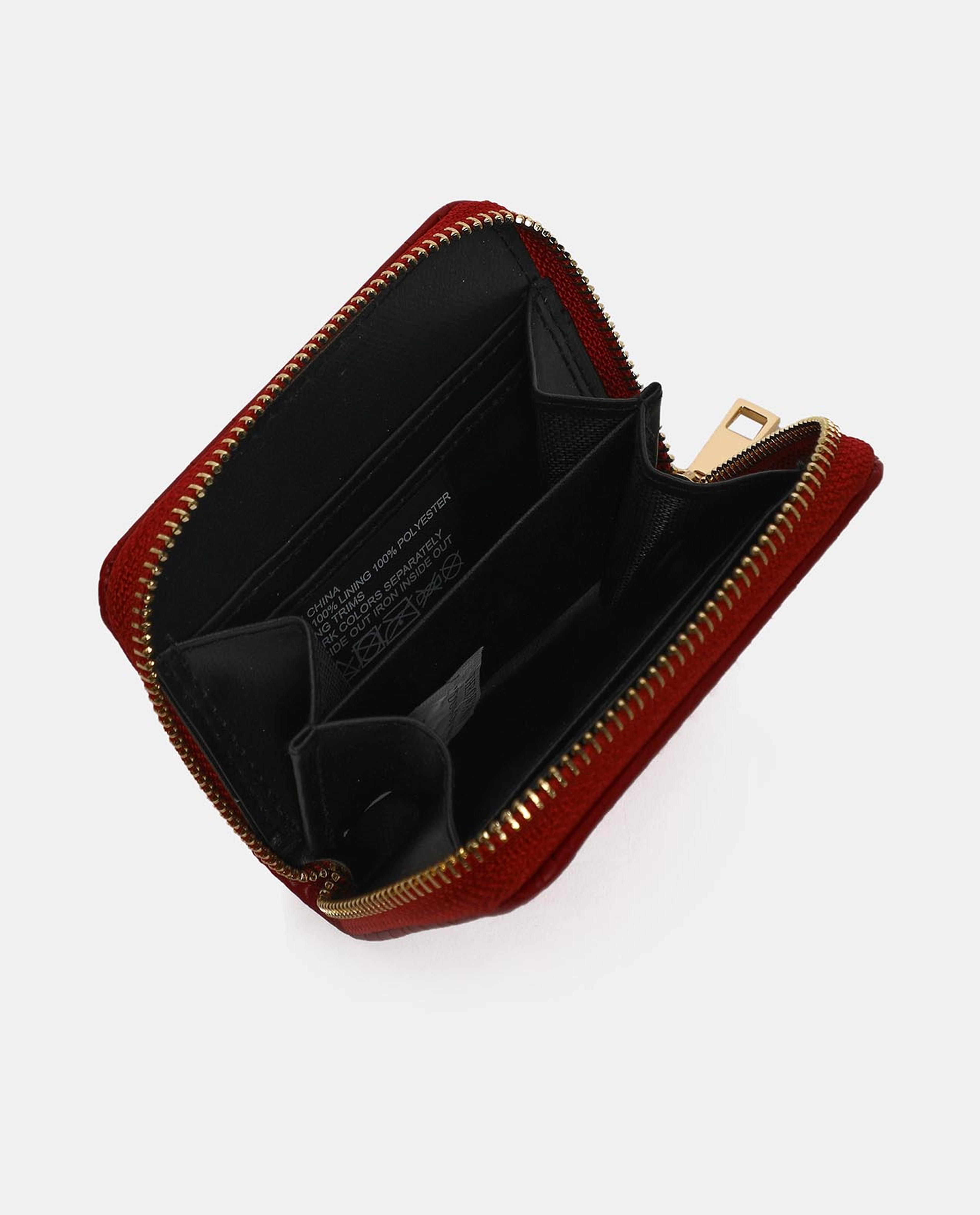 R&B Red Quilted Small Wallet