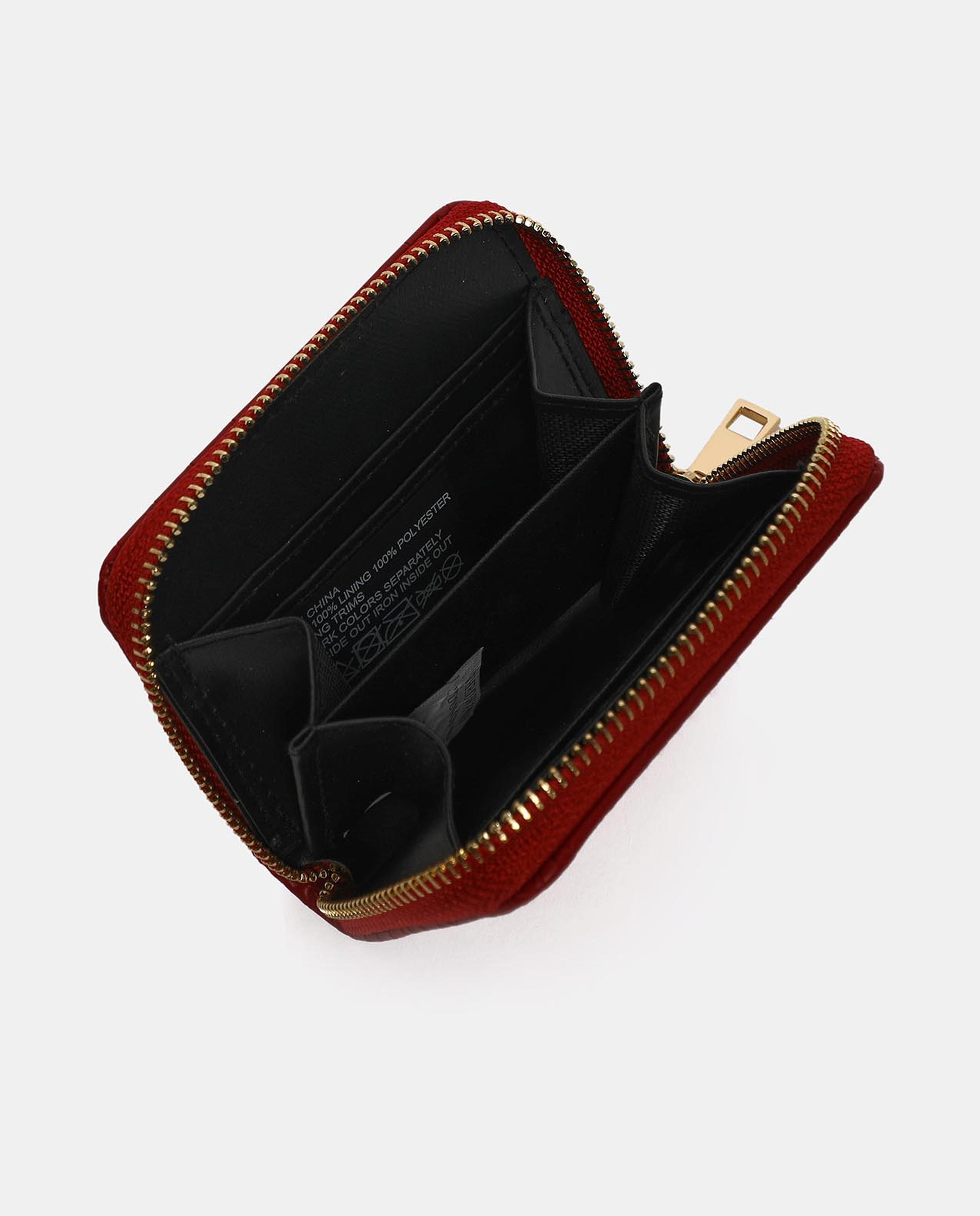 R&B Red Quilted Small Wallet