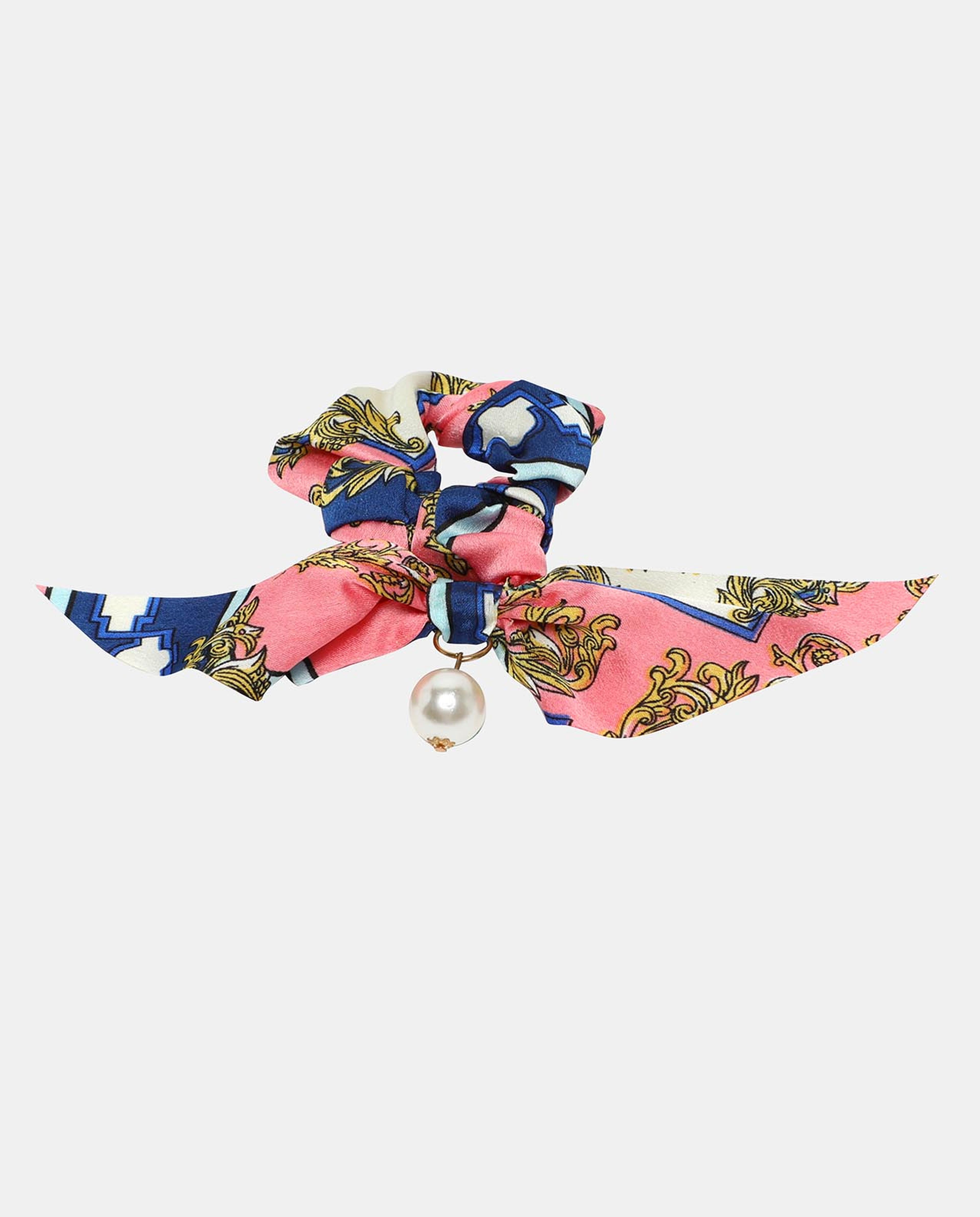 R&B Pink All Over Printed Ponytail Hair Holder