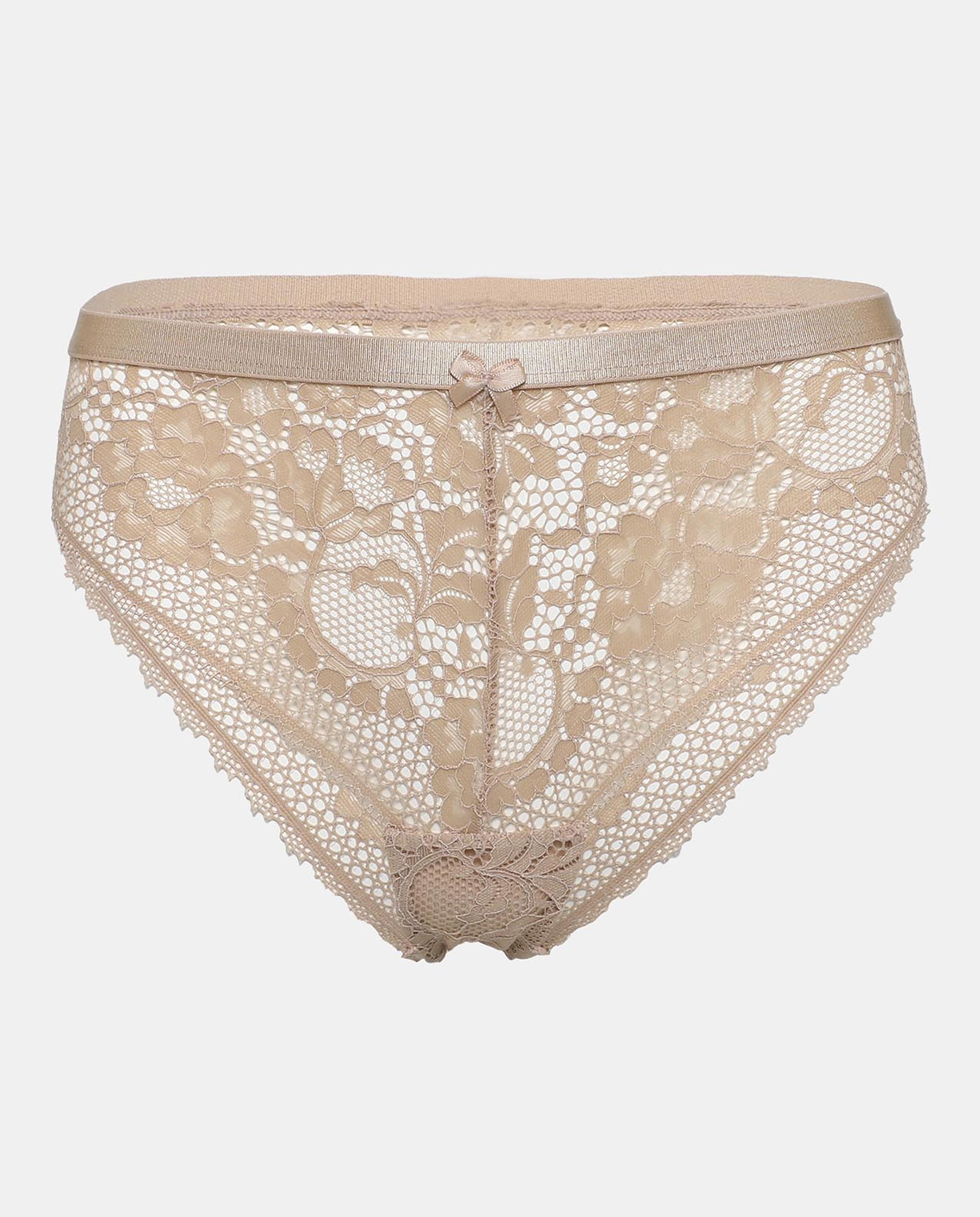 R&B Nude Bikini Full Lace Brief