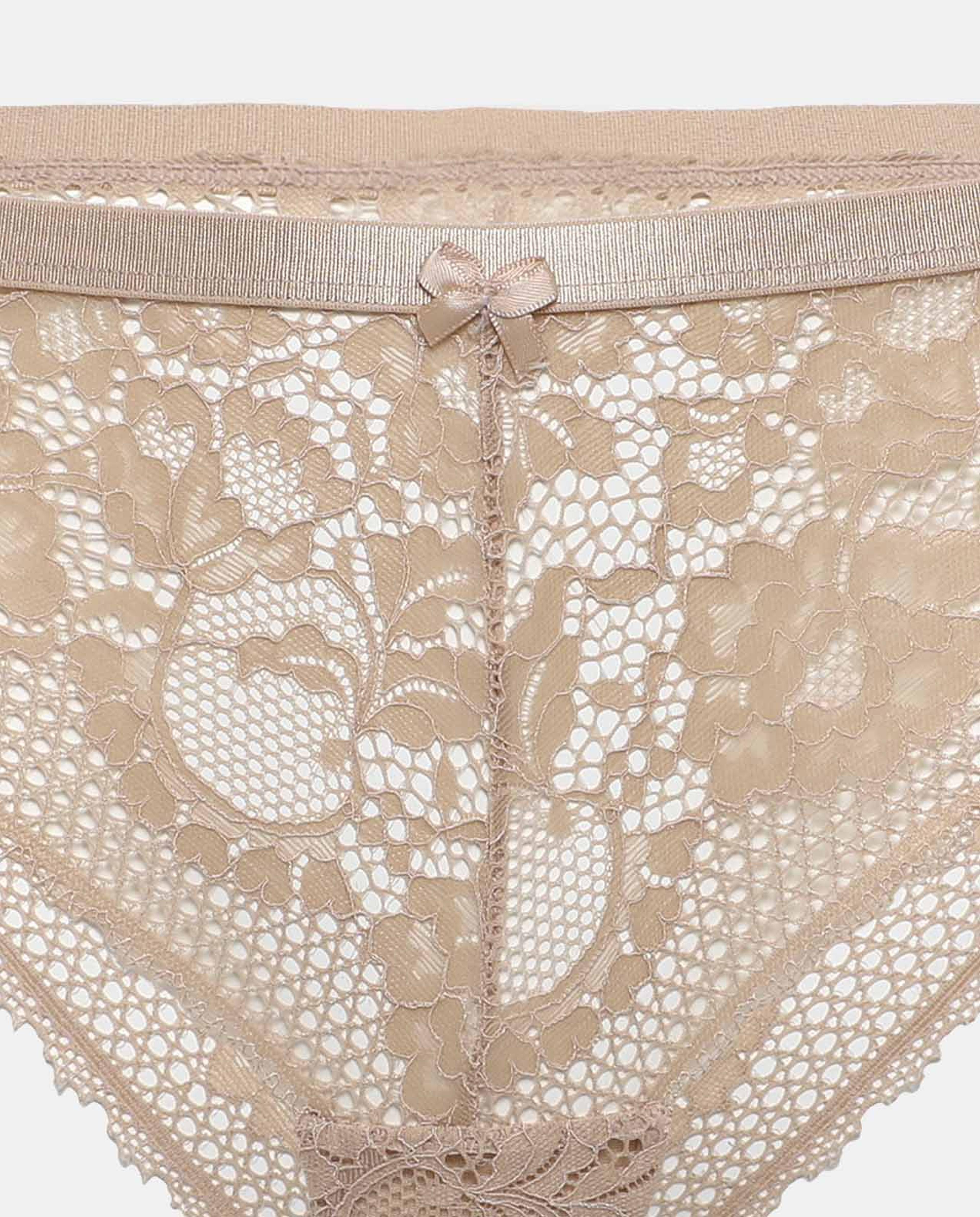R&B Nude Bikini Full Lace Brief