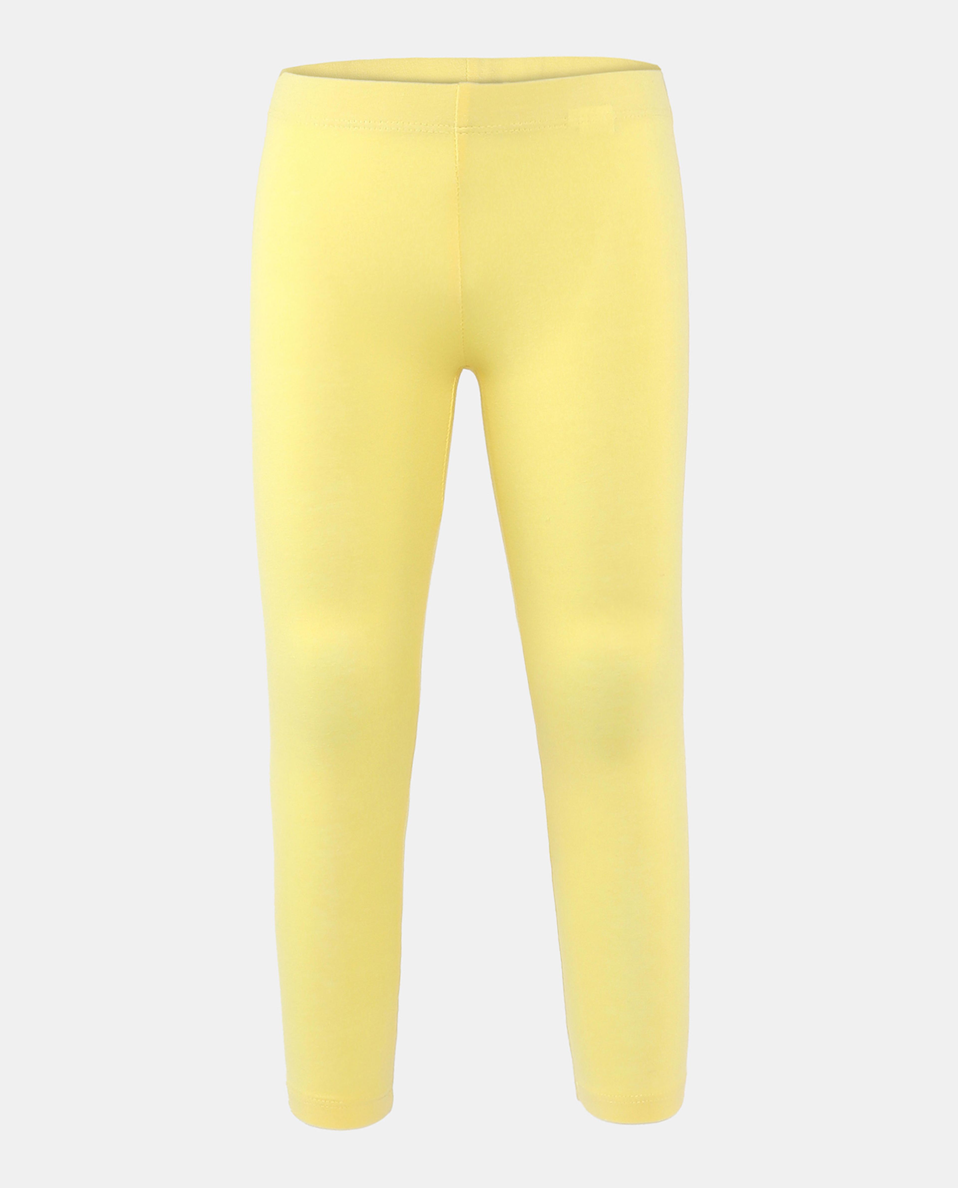 Yellow Basic Solid Leggings