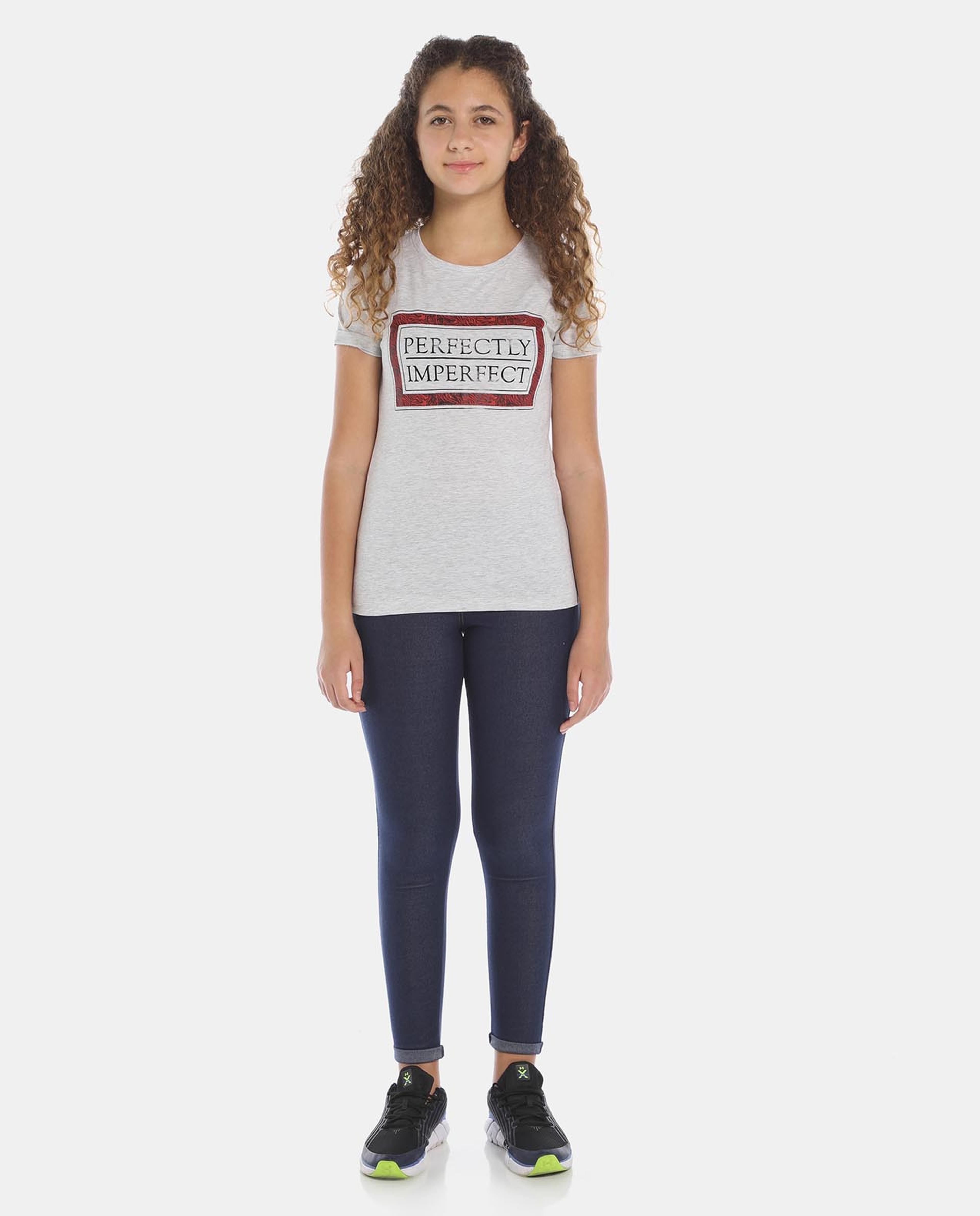 Grey Printed Regular Fit T-Shirt