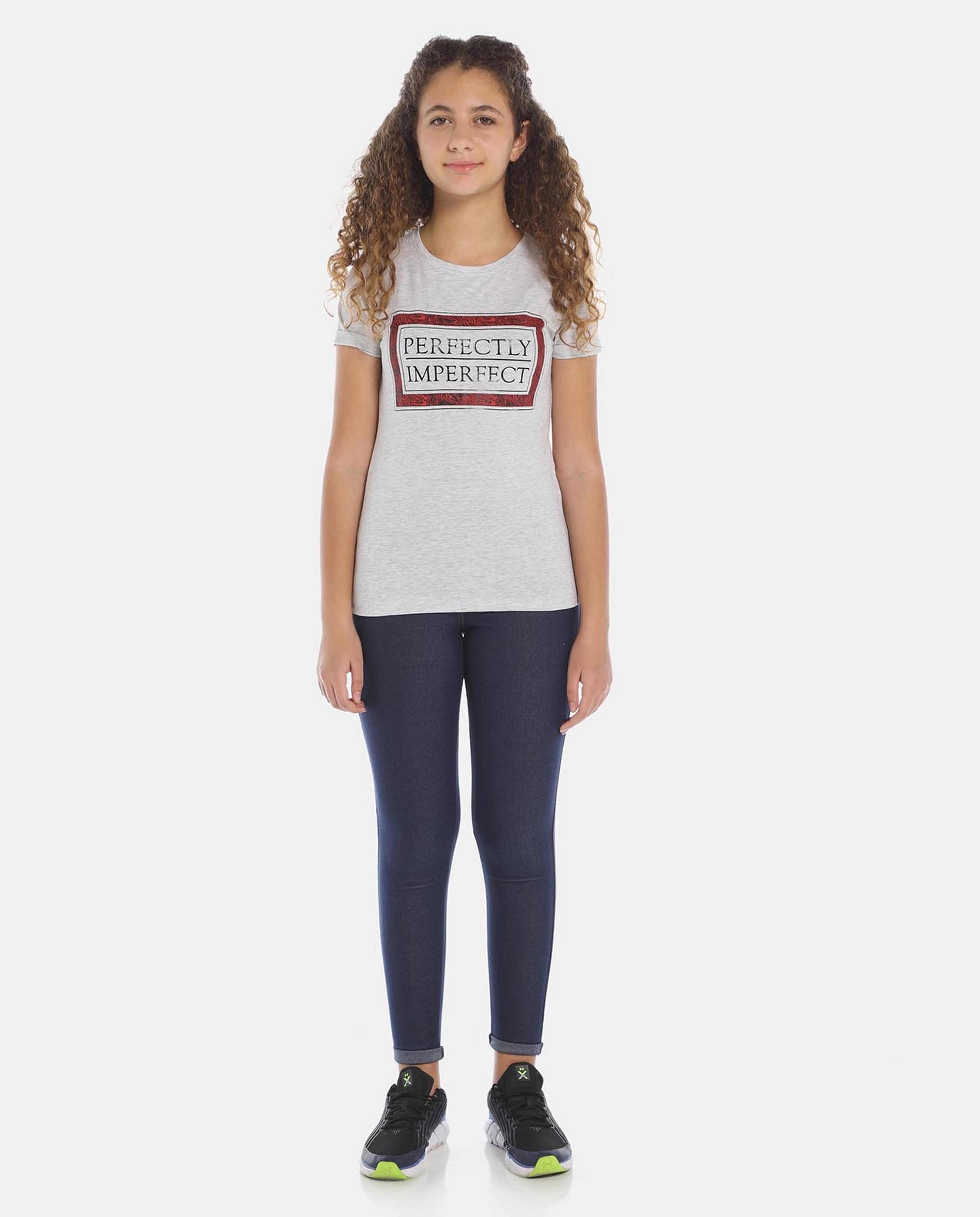 Grey Printed Regular Fit T-Shirt