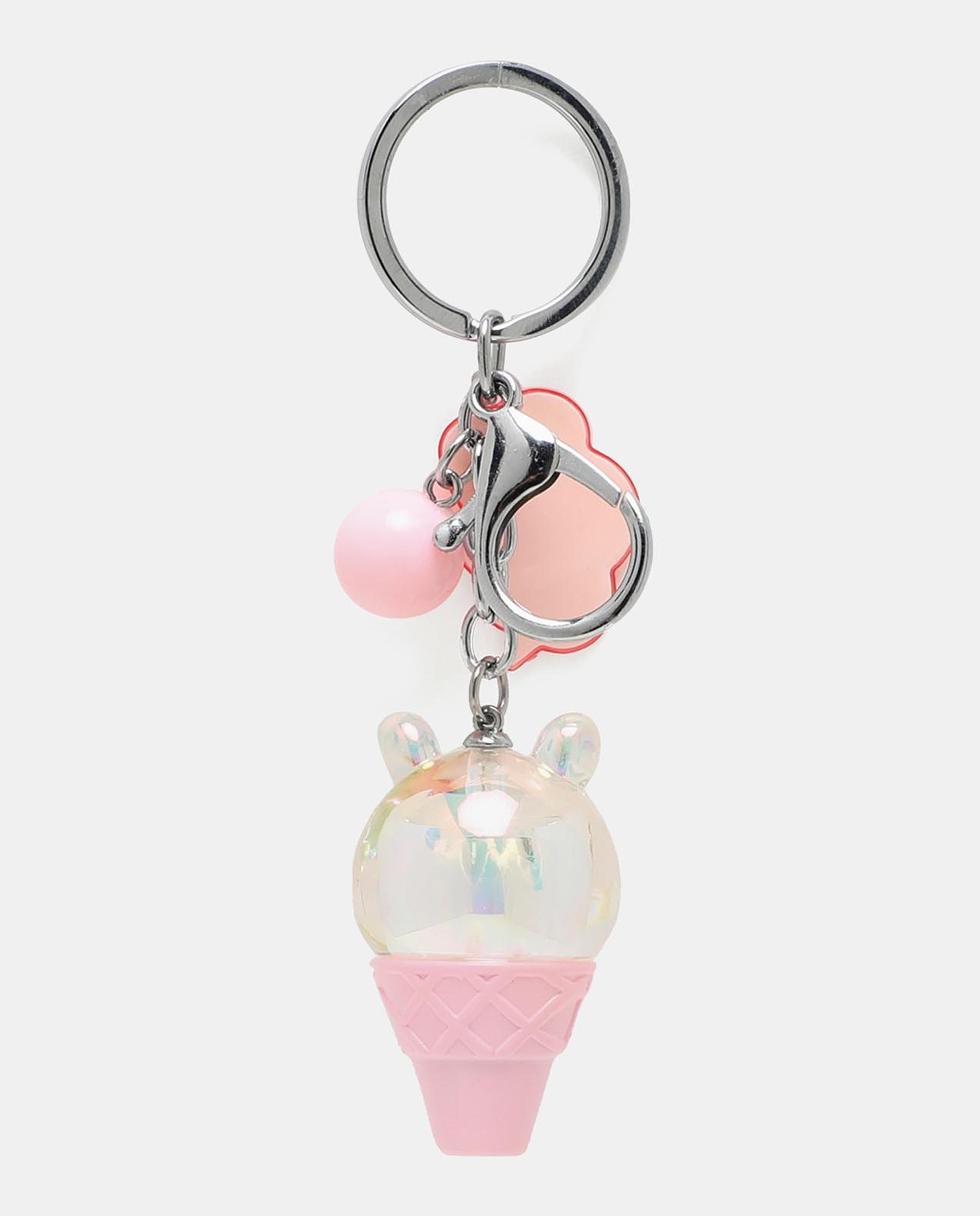 R&B Pink Ice Cream Keychain With Bells