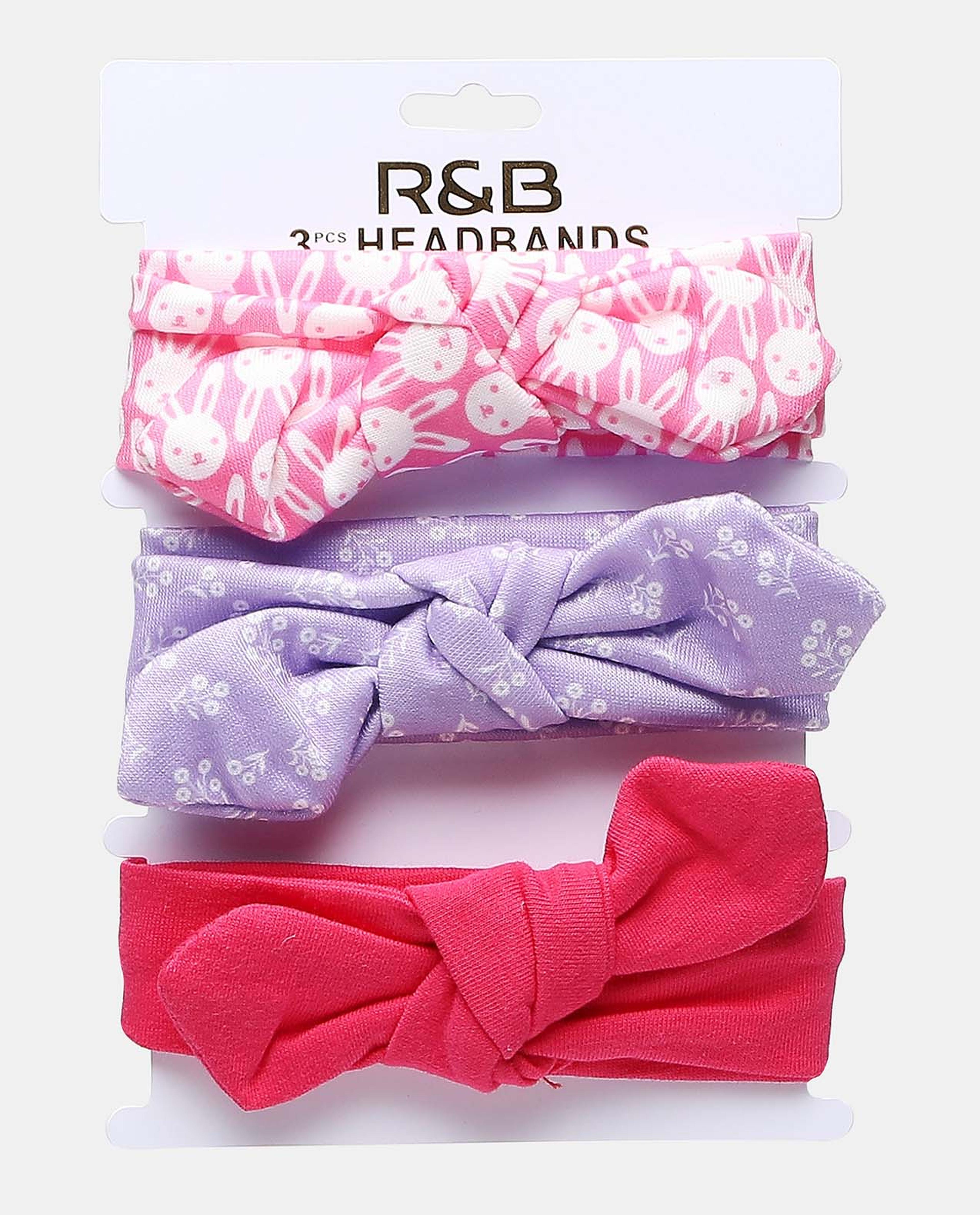 R&B Multicolored Pack of 3 Knotted Headband