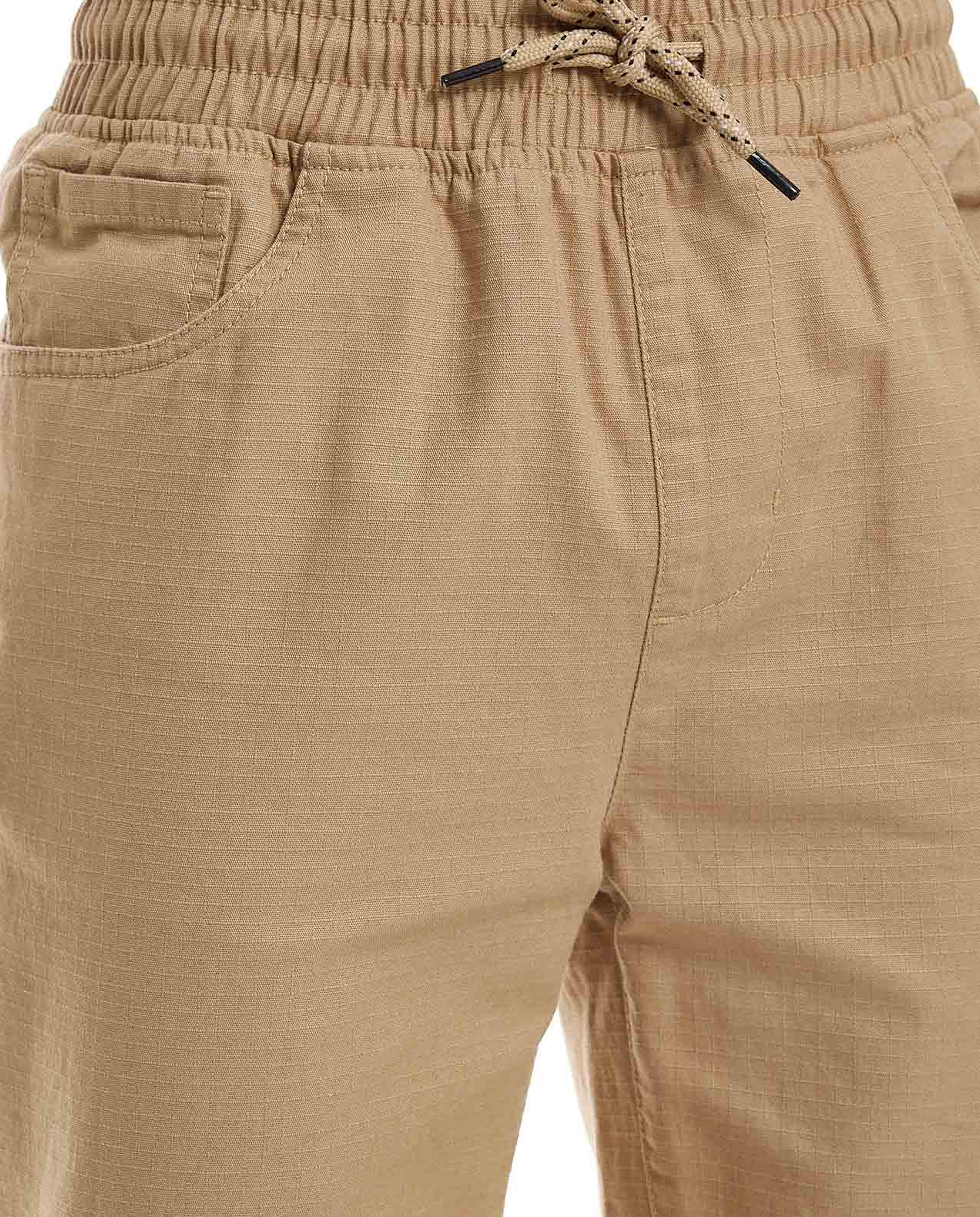Solid Trousers with Drawstring Waist