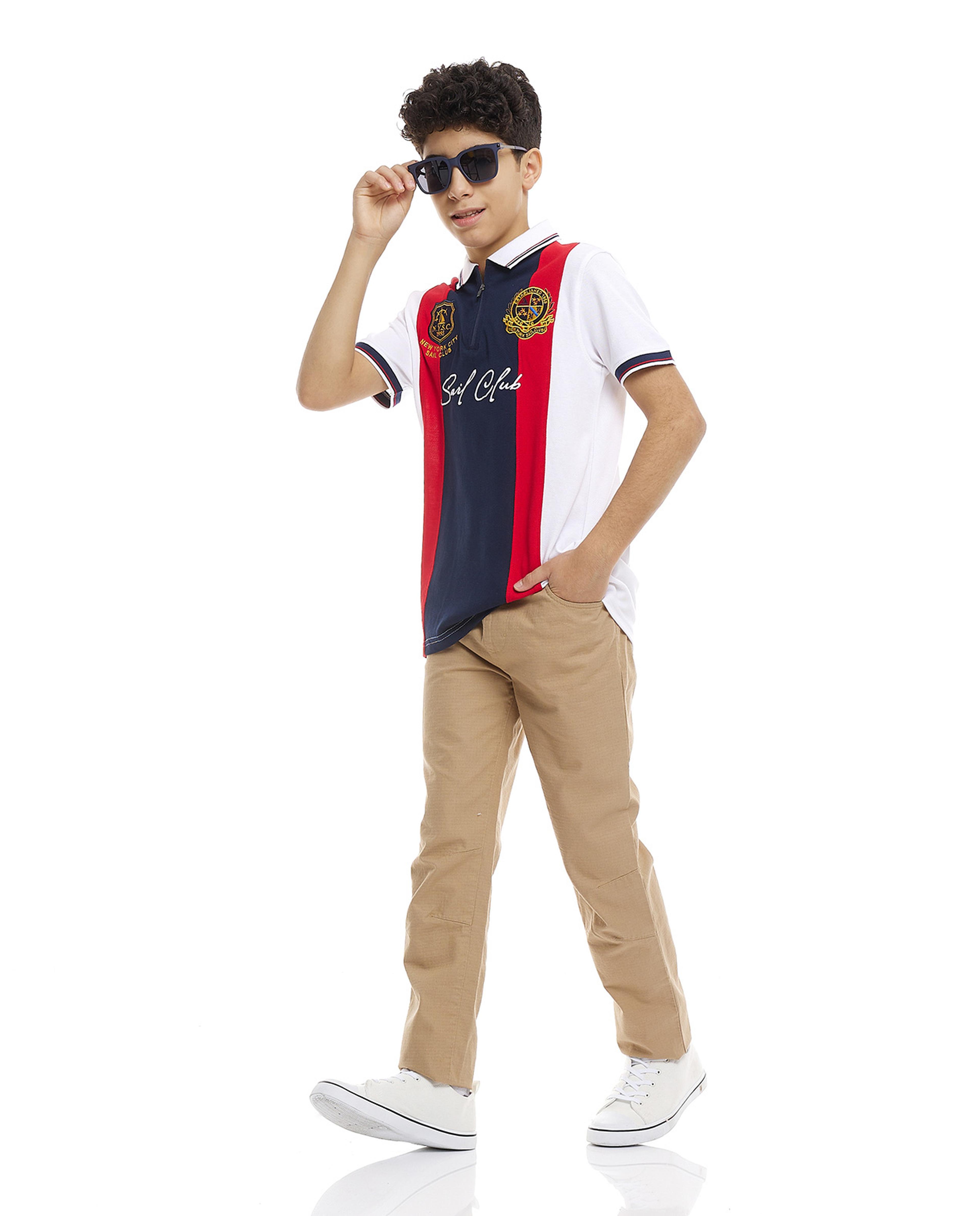 Solid Trousers with Drawstring Waist