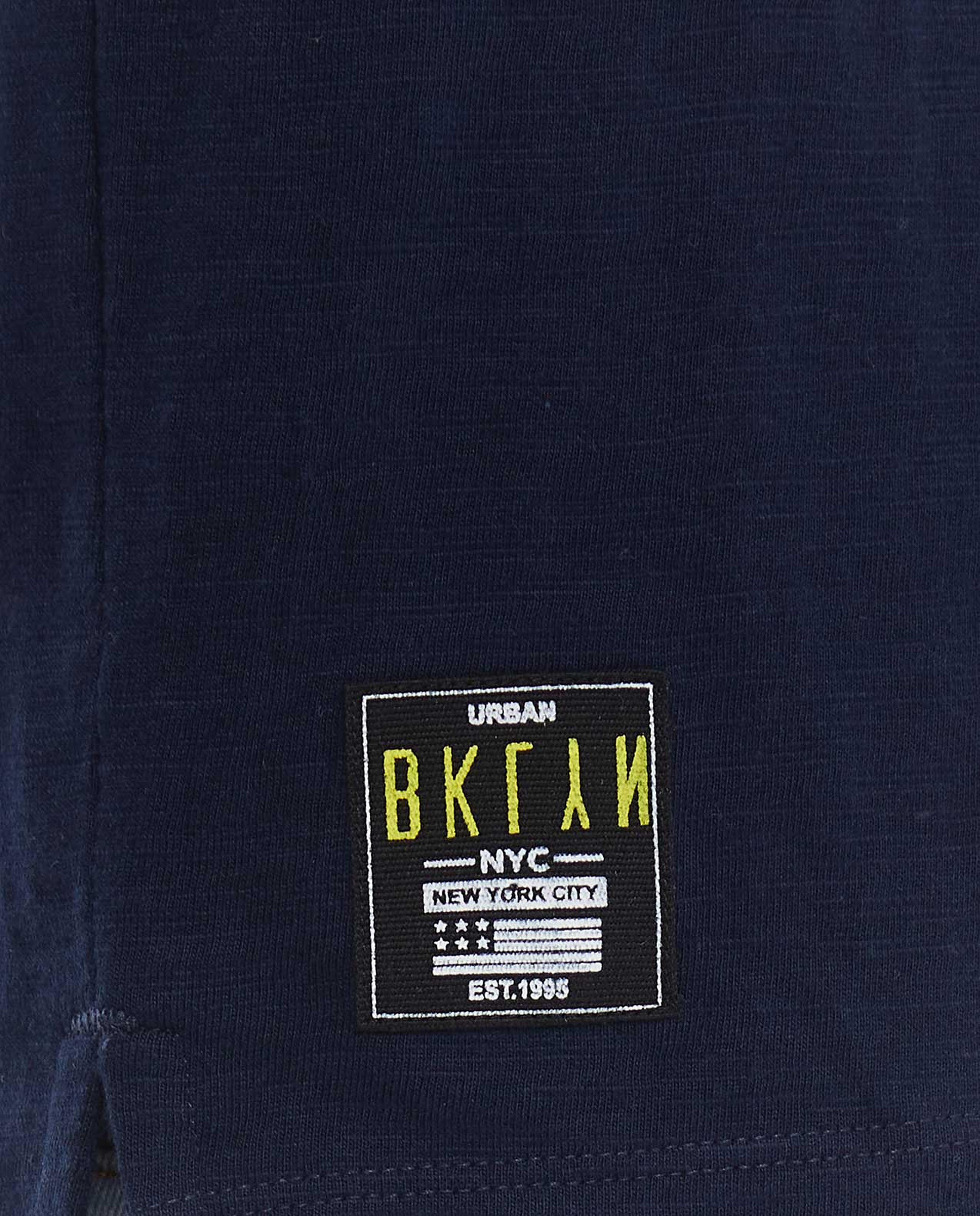Solid T-Shirt with Henley Neck and Short Sleeves