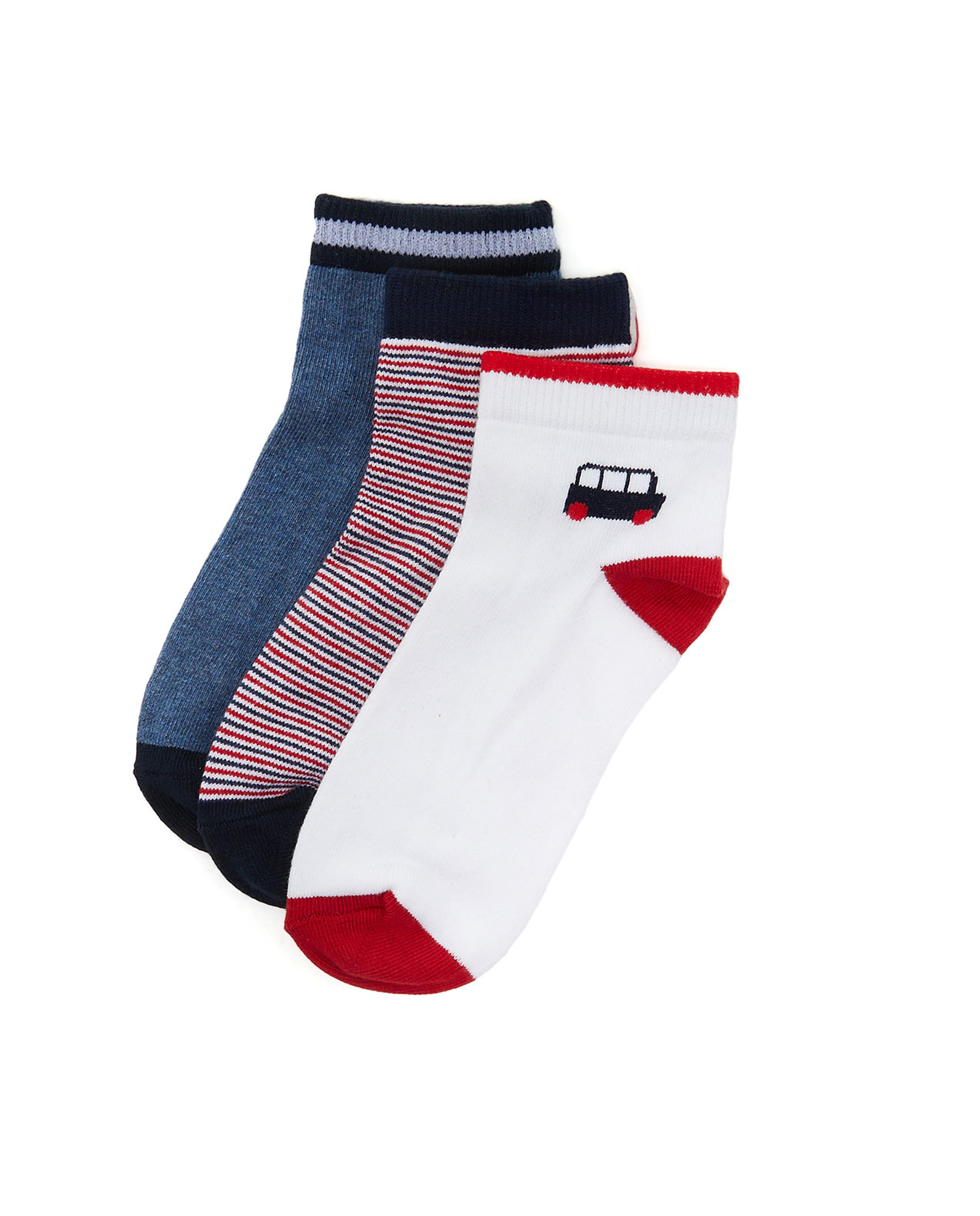 Pack of 3 Printed Ankle Socks