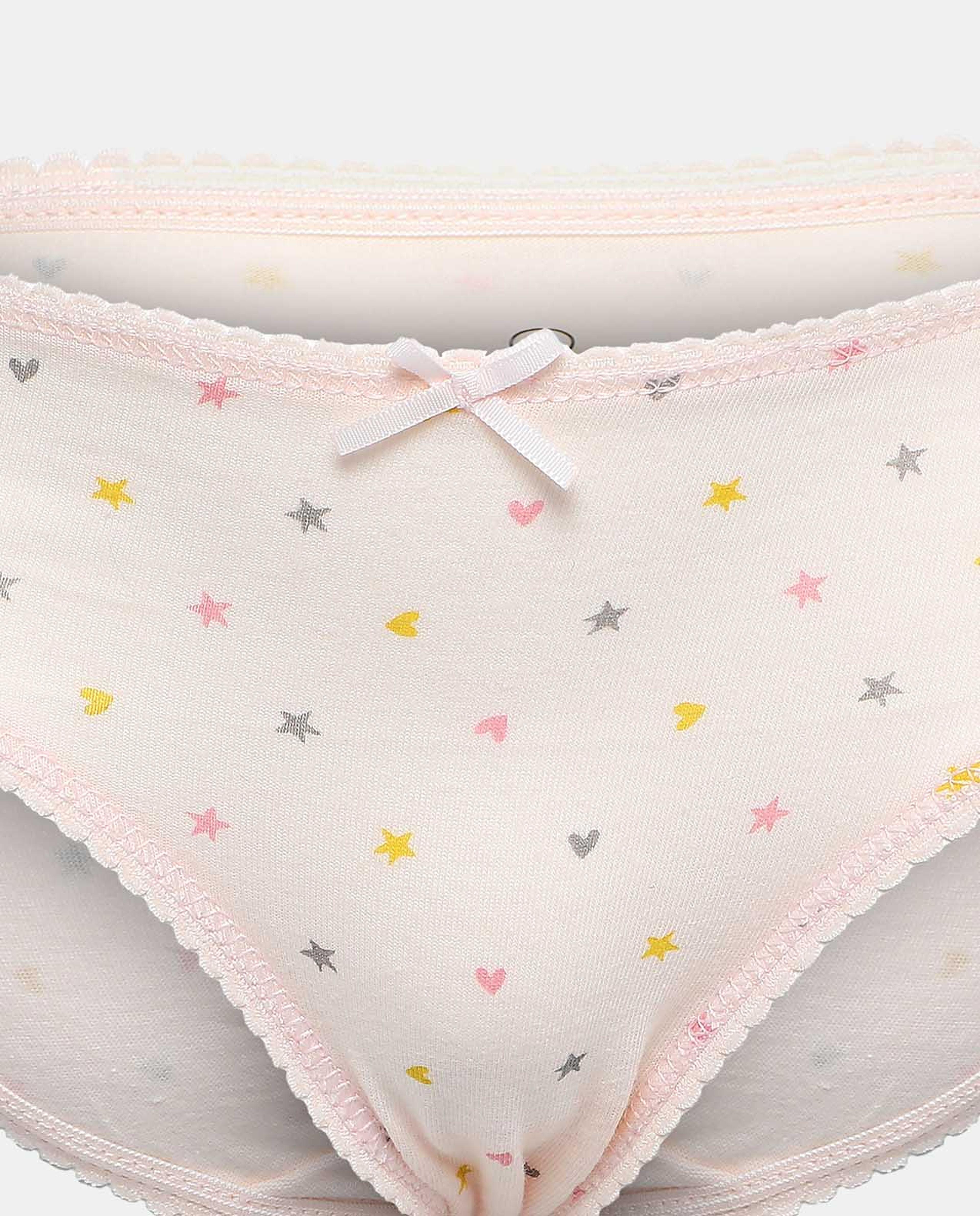 Pack of 4 Printed Briefs with Bow