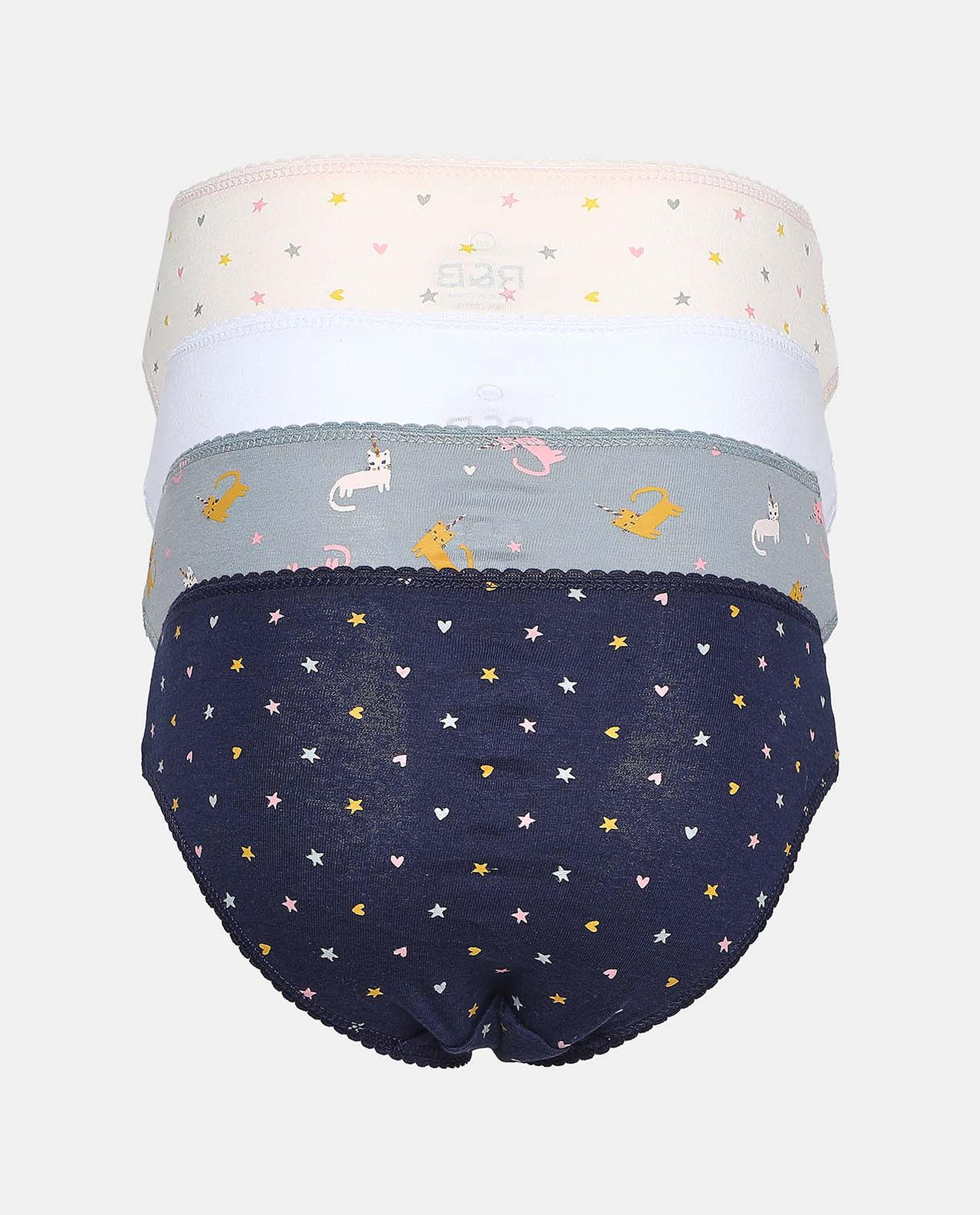Pack of 4 Printed Briefs with Bow